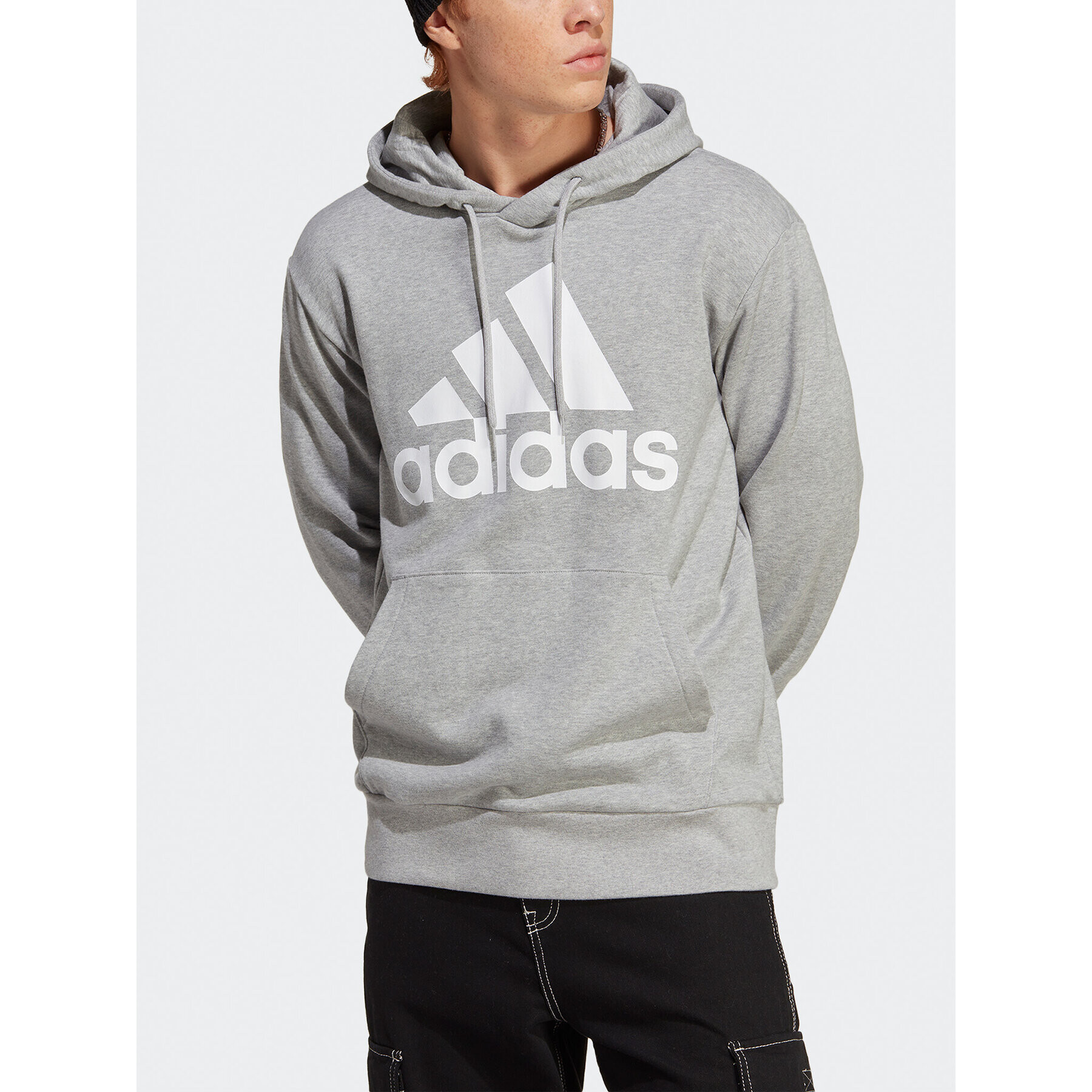 adidas Bluză Essentials French Terry Big Logo Hoodie IC9364 Gri Regular Fit - Pled.ro