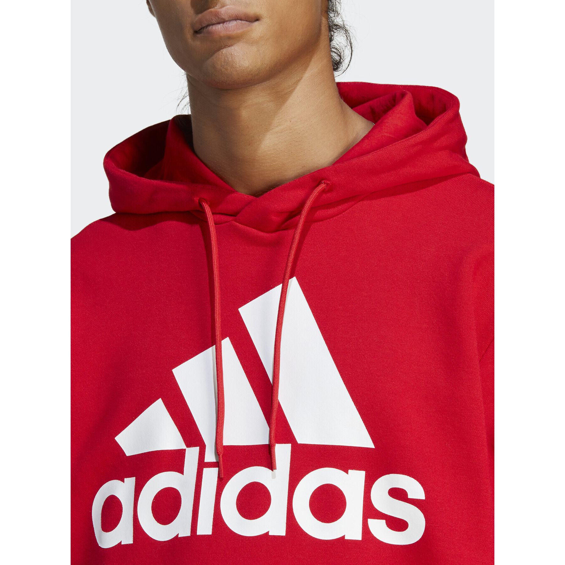 adidas Bluză Essentials French Terry Big Logo Hoodie IC9365 Roșu Regular Fit - Pled.ro