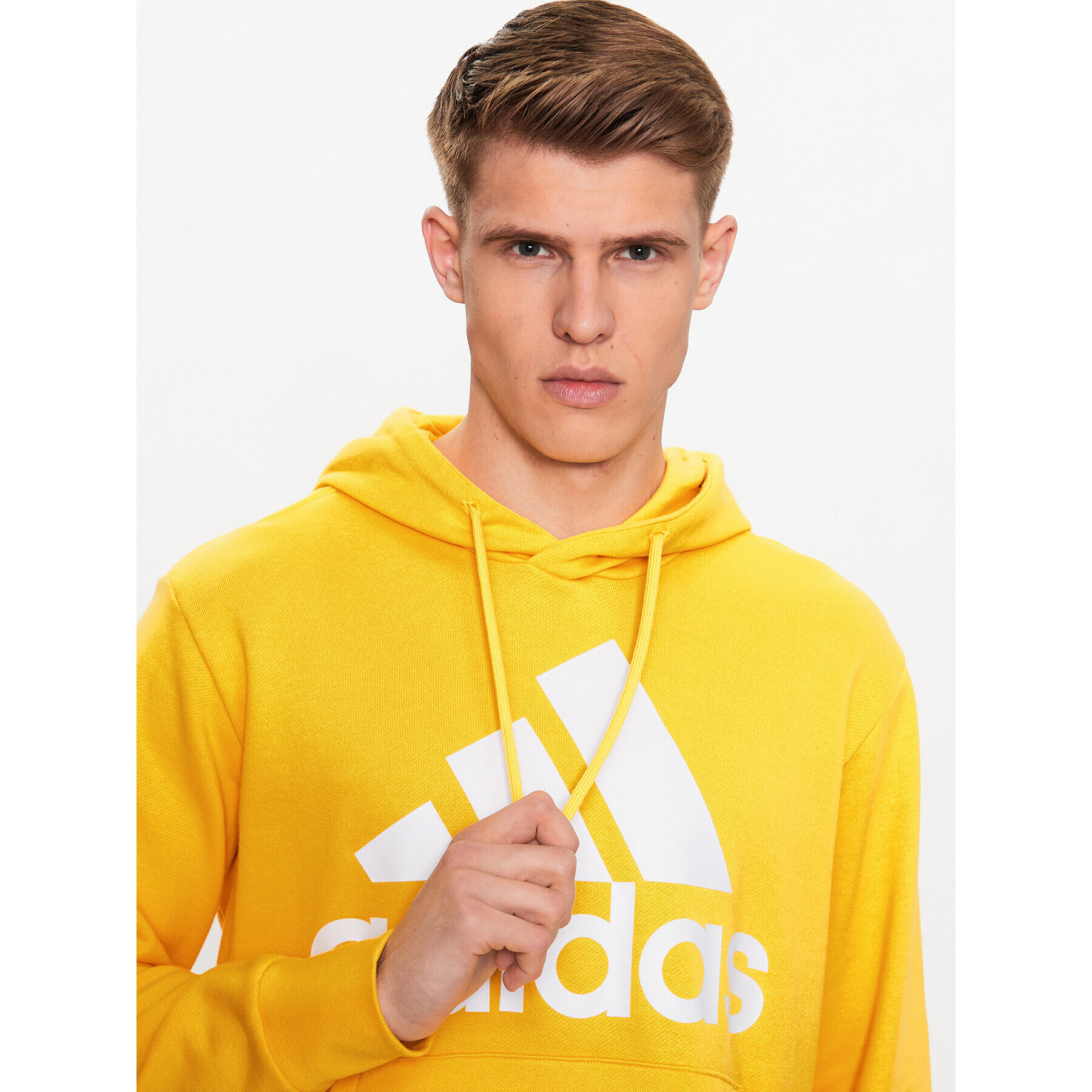 adidas Bluză Essentials French Terry Big Logo Hoodie IC9834 Galben Regular Fit - Pled.ro