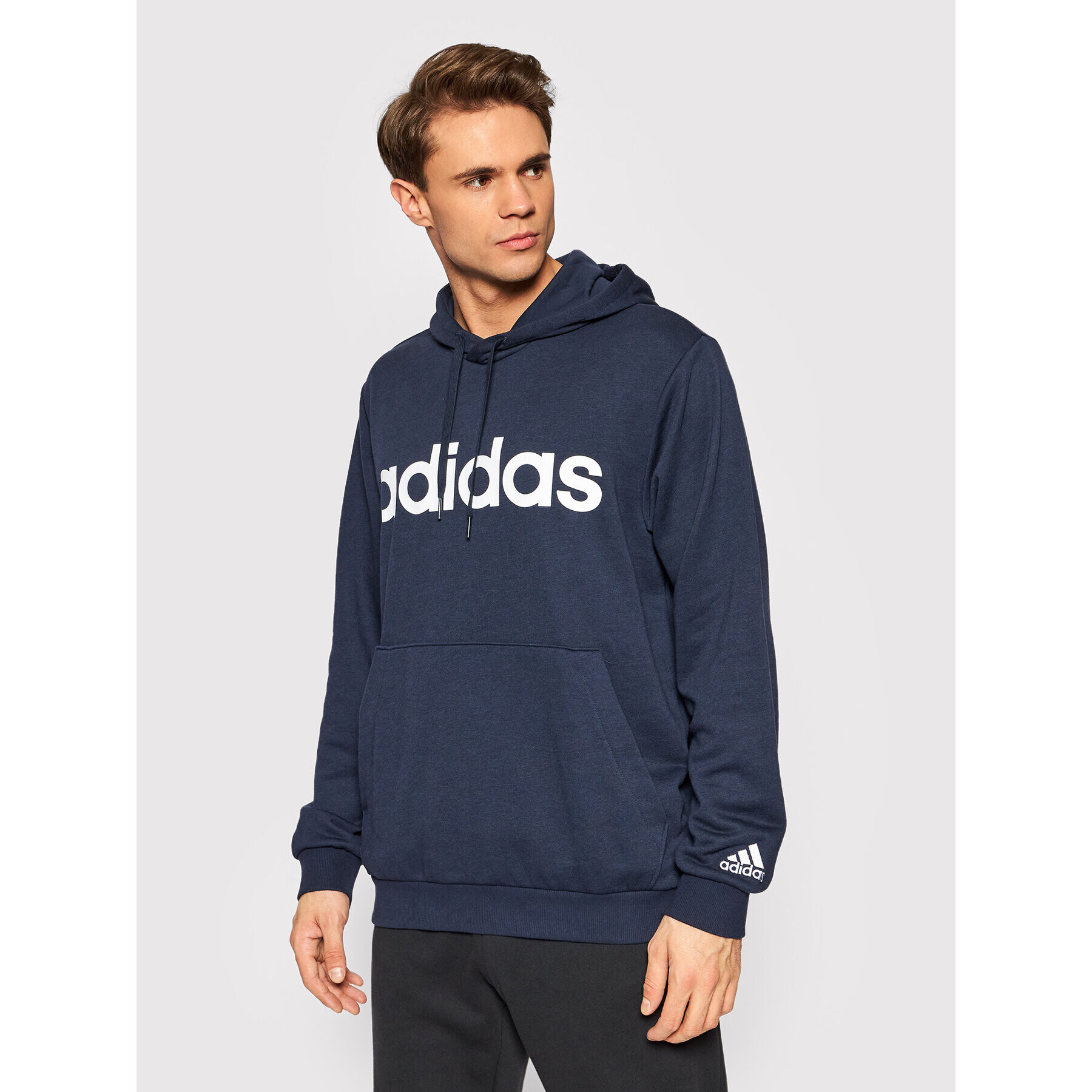 adidas Performance adidas Bluză Essentials French Terry Linear Logo GK9066 Bleumarin Regular Fit - Pled.ro