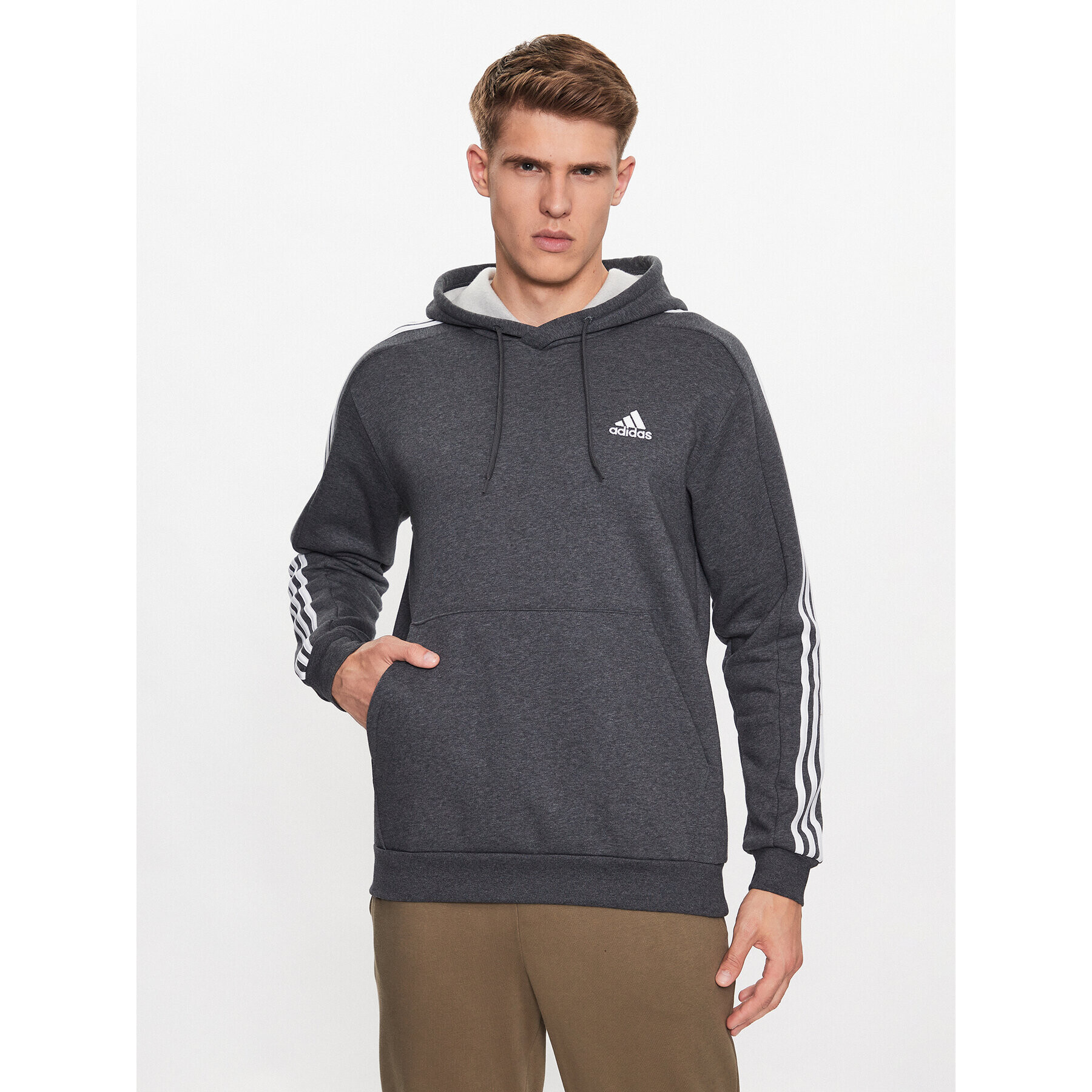 adidas Bluză Essentials IJ6475 Gri Regular Fit - Pled.ro