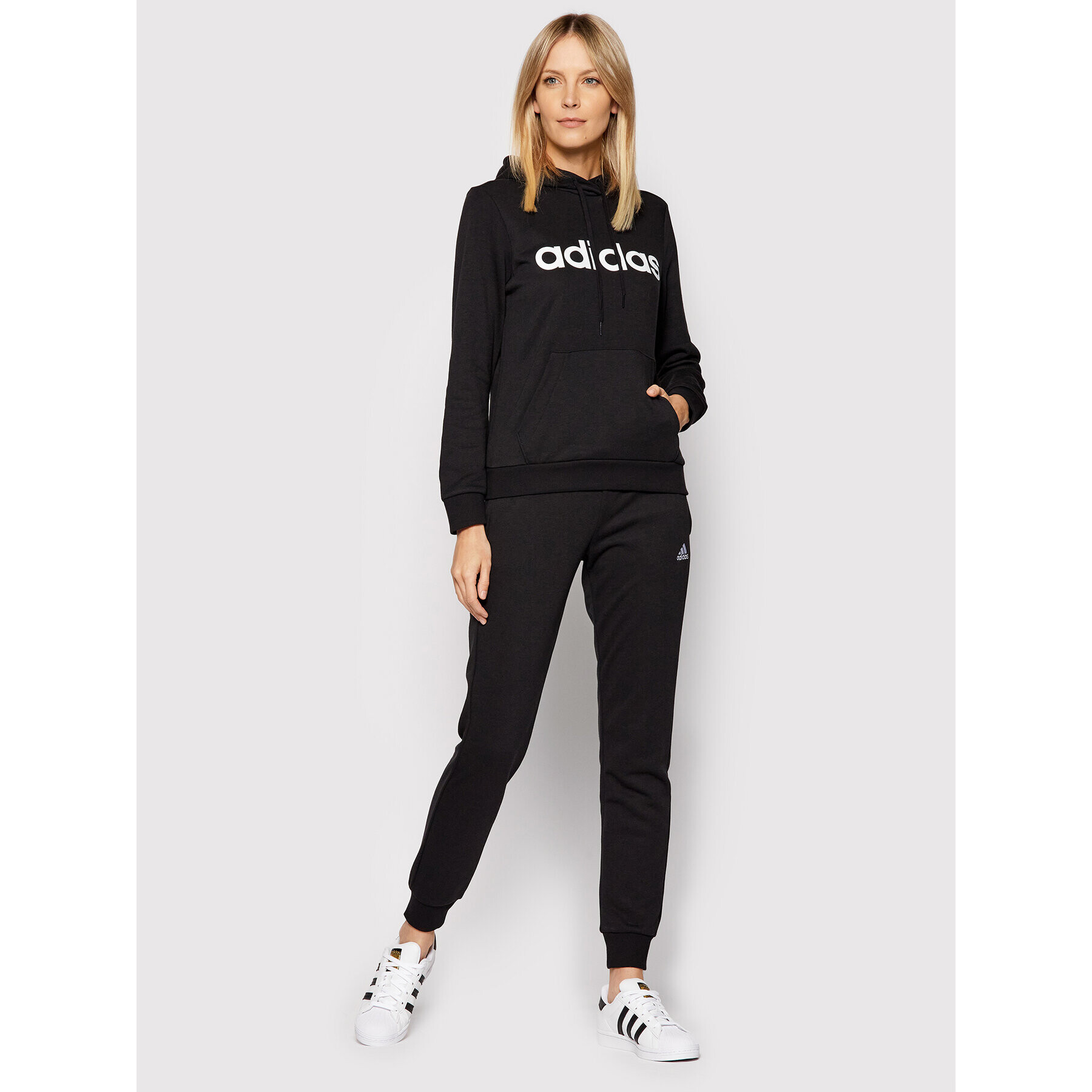 adidas Bluză Essentials Logo GL0635 Negru Regular Fit - Pled.ro