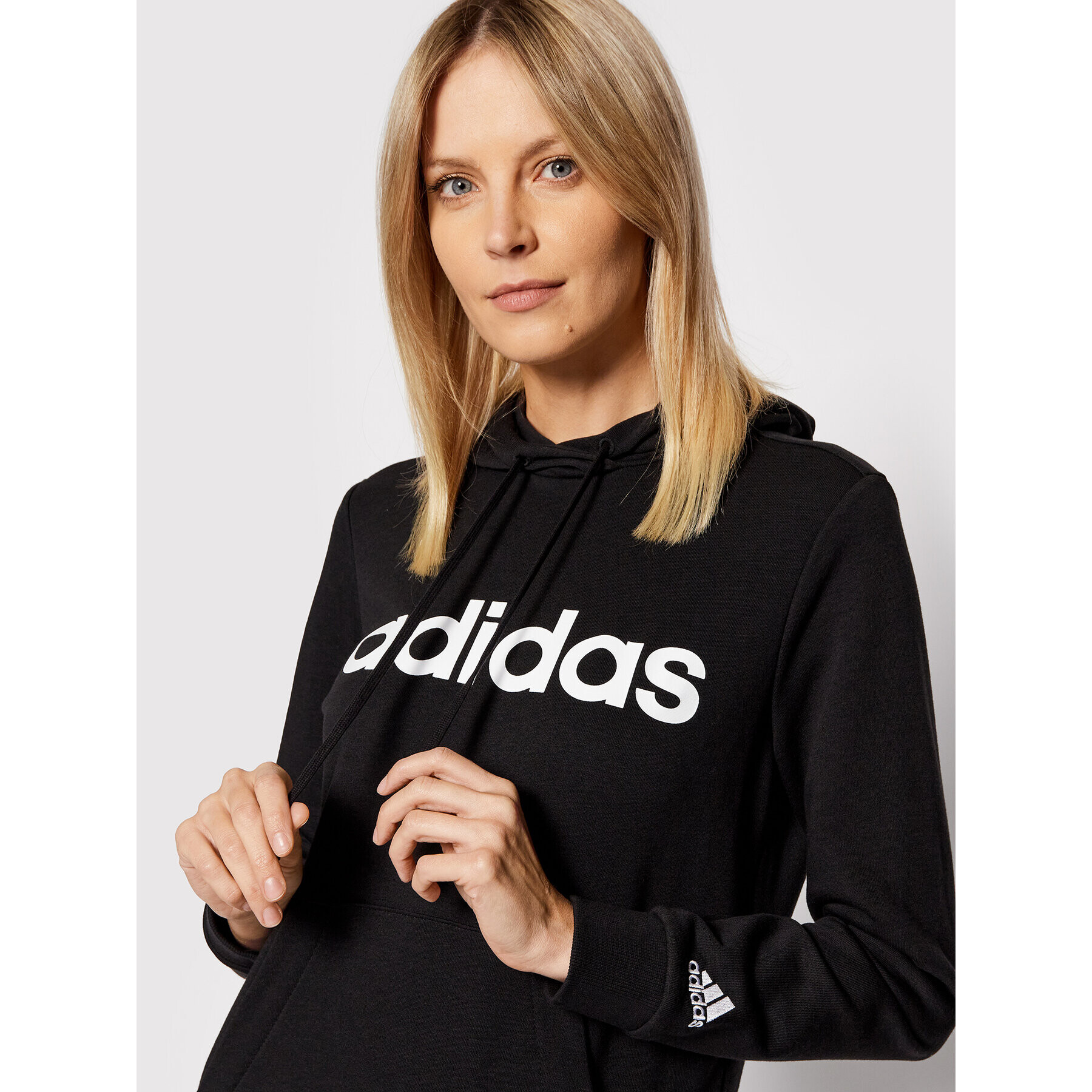 adidas Bluză Essentials Logo GL0635 Negru Regular Fit - Pled.ro