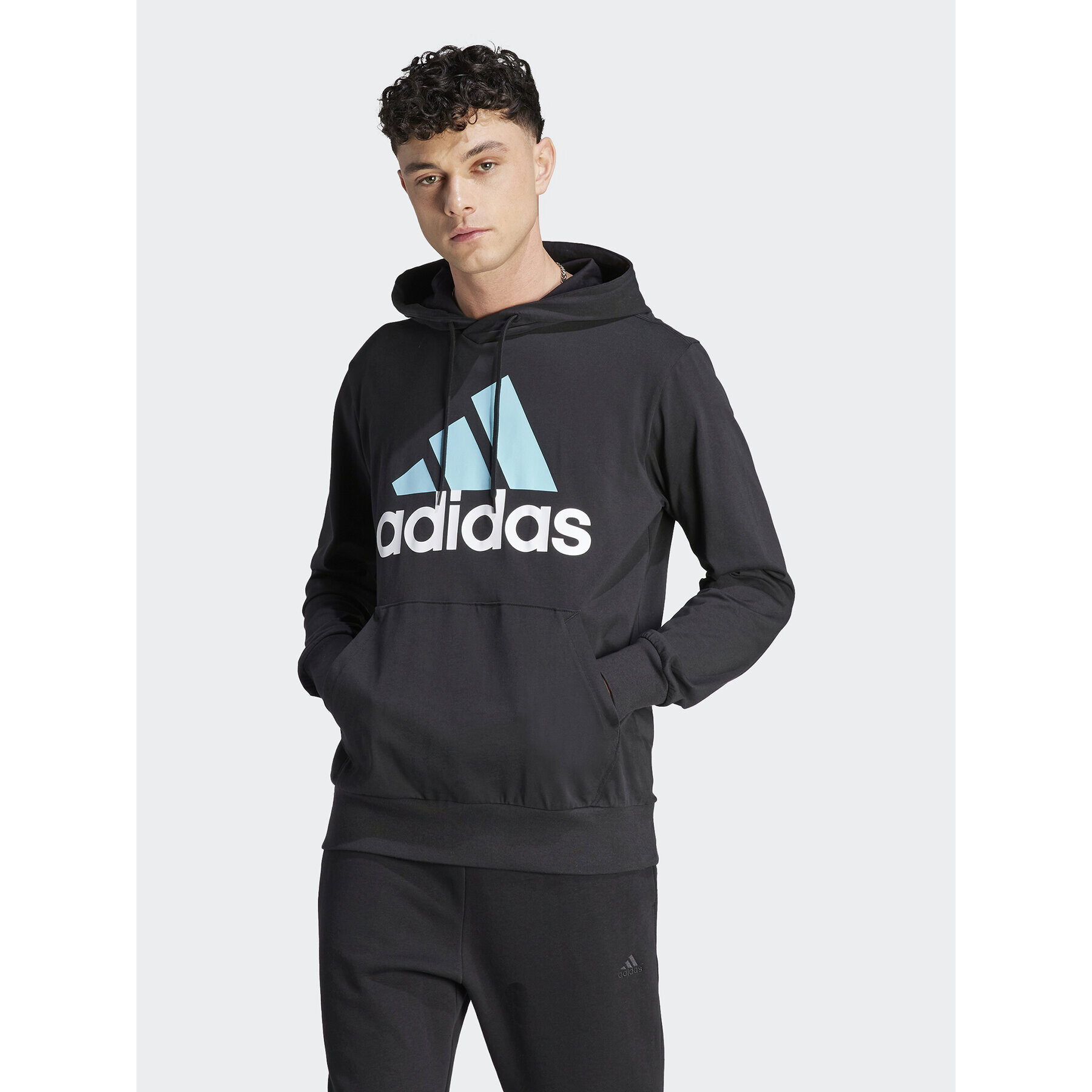 adidas Bluză Essentials Logo Hoodie IJ8574 Negru Regular Fit - Pled.ro