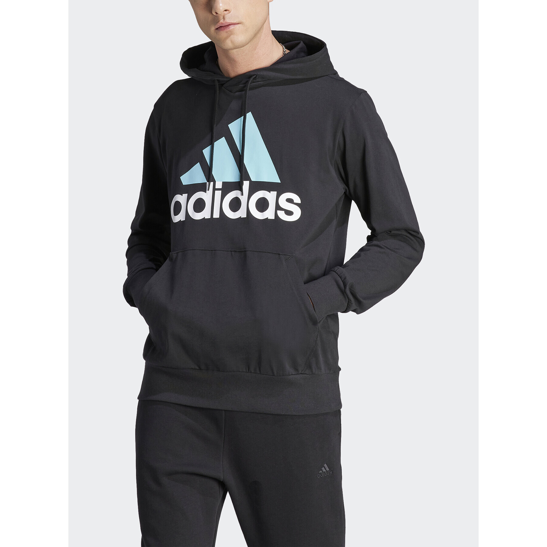 adidas Bluză Essentials Logo Hoodie IJ8574 Negru Regular Fit - Pled.ro