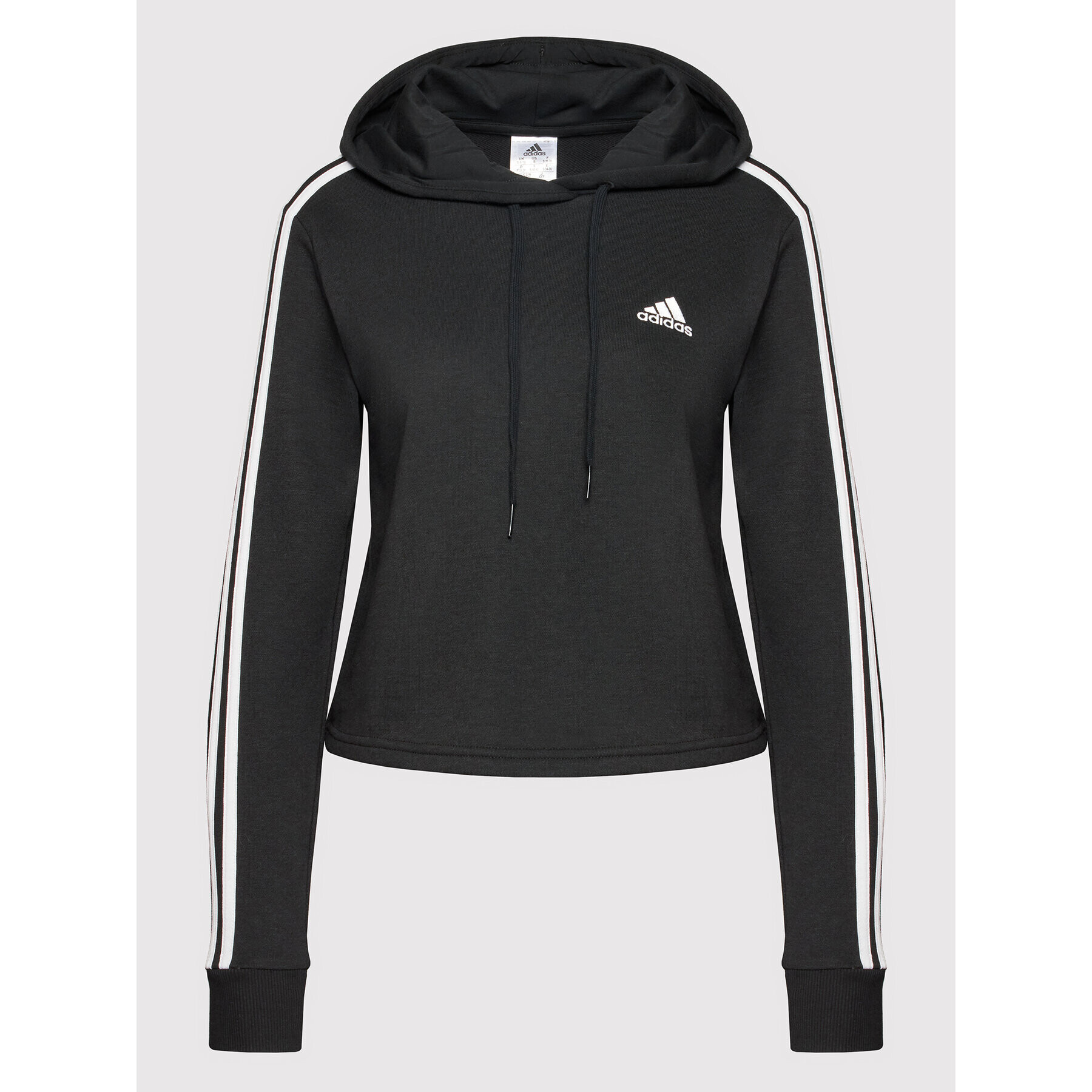 adidas Bluză Essentias 3-Stripes GM5582 Negru Loose Fit - Pled.ro