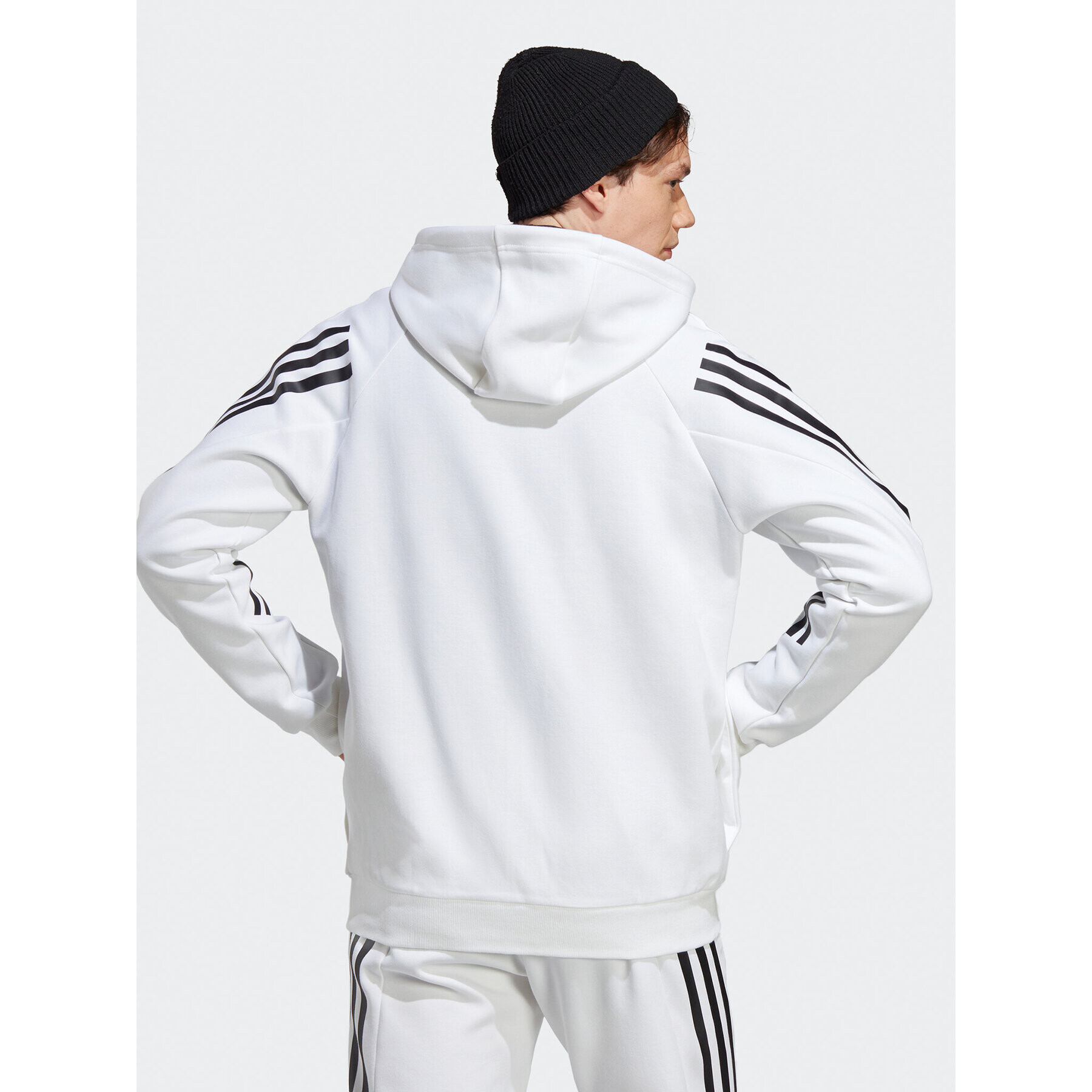 adidas Bluză Future Icons 3-Stripes Full-Zip Hoodie IC8258 Alb Regular Fit - Pled.ro