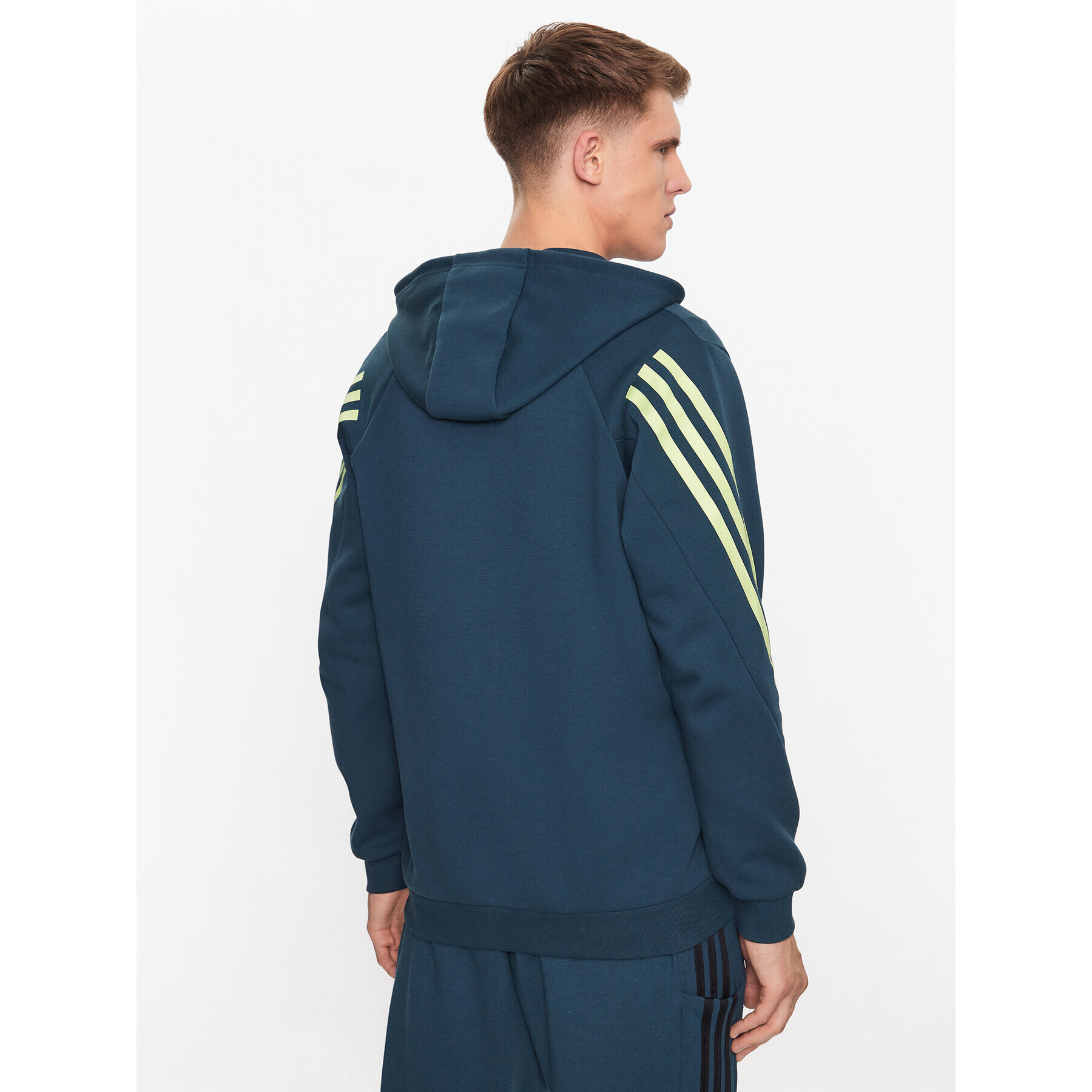 adidas Bluză Future Icons 3-Stripes Full-Zip Hoodie IJ8878 Turcoaz Regular Fit - Pled.ro