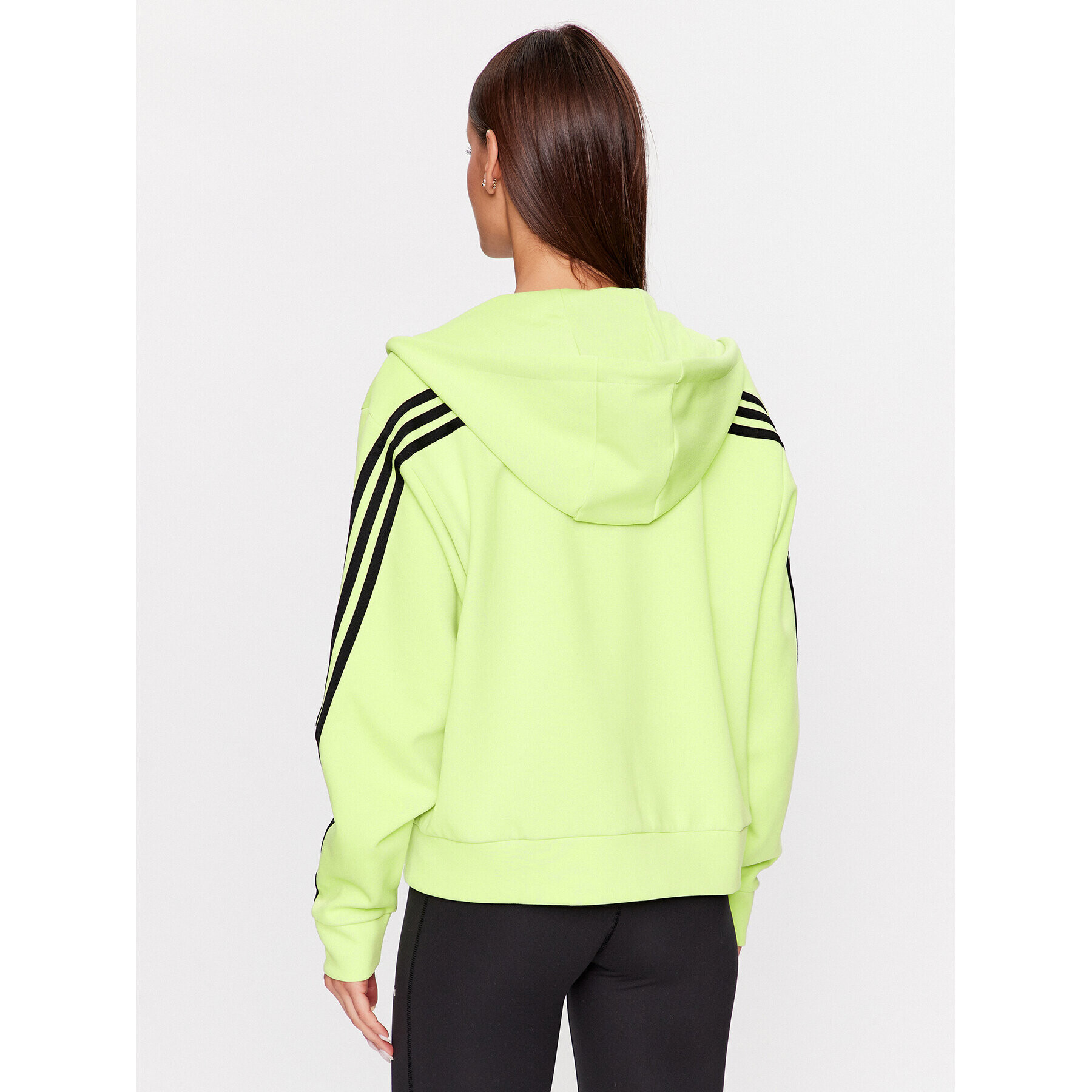 adidas Bluză Future Icons 3-Stripes Full-Zip Hoodie IL3047 Verde Loose Fit - Pled.ro