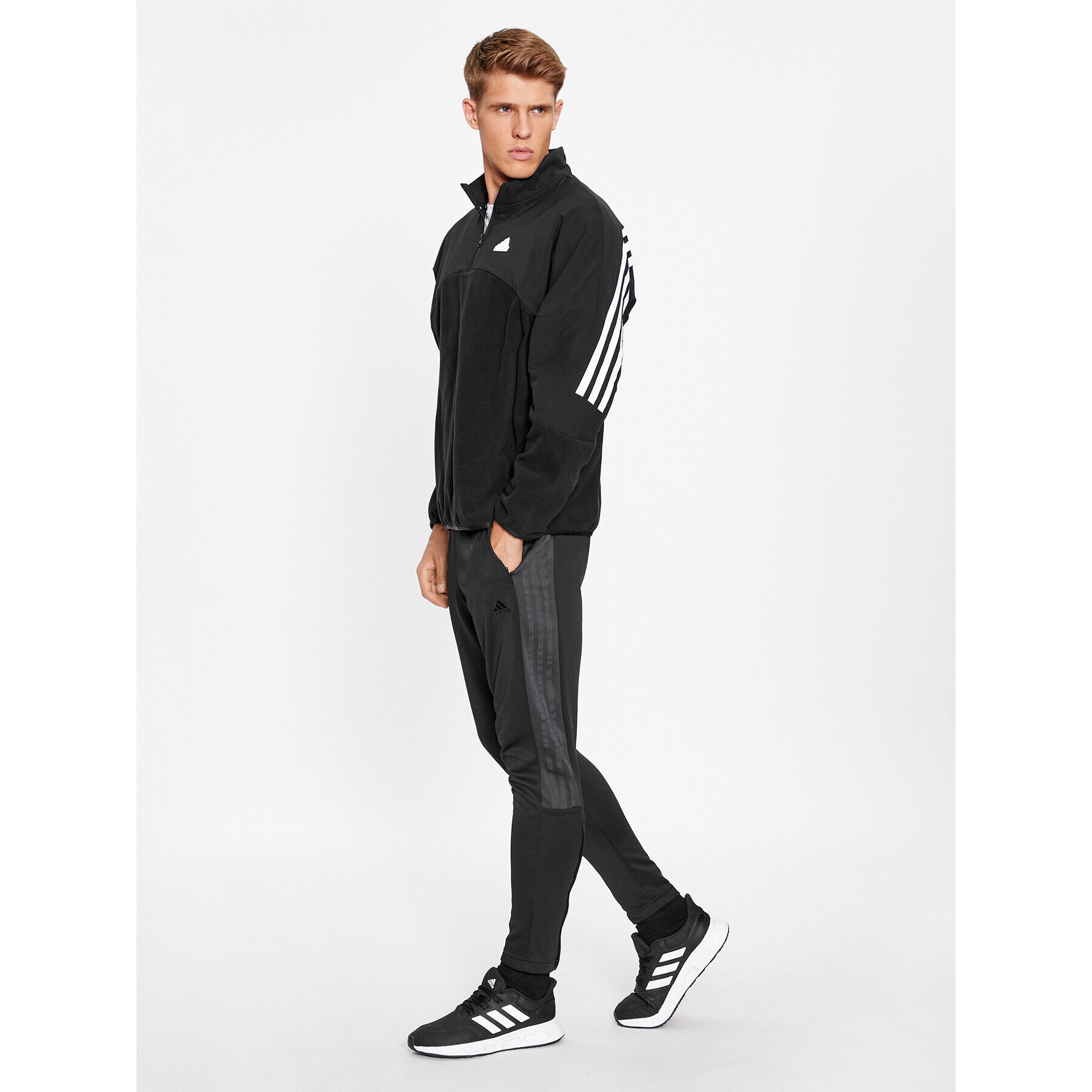 adidas Bluză Future Icons 3-Stripes IB6128 Negru Loose Fit - Pled.ro