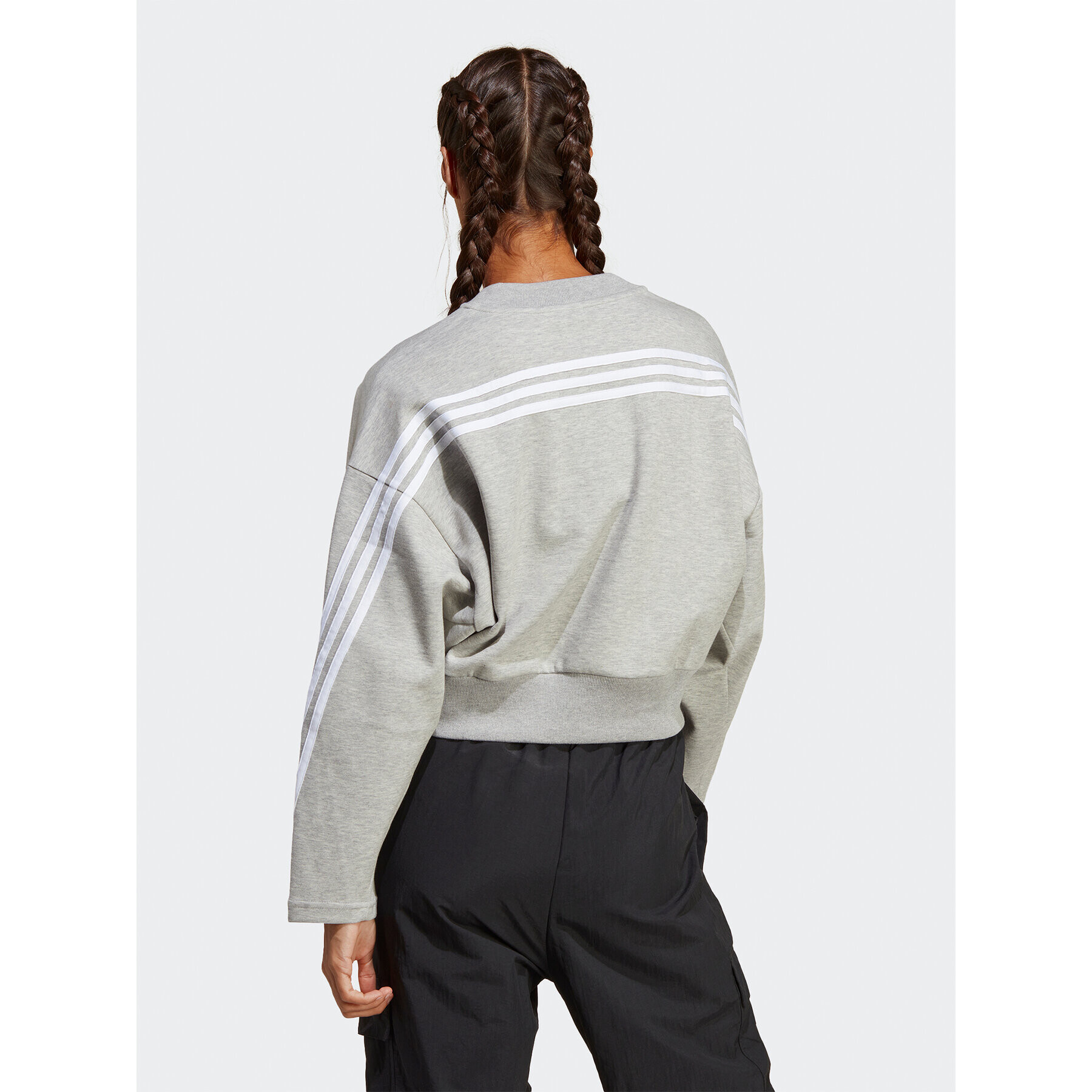 adidas Bluză Future Icons 3-Stripes Sweatshirt IB8496 Gri Loose Fit - Pled.ro