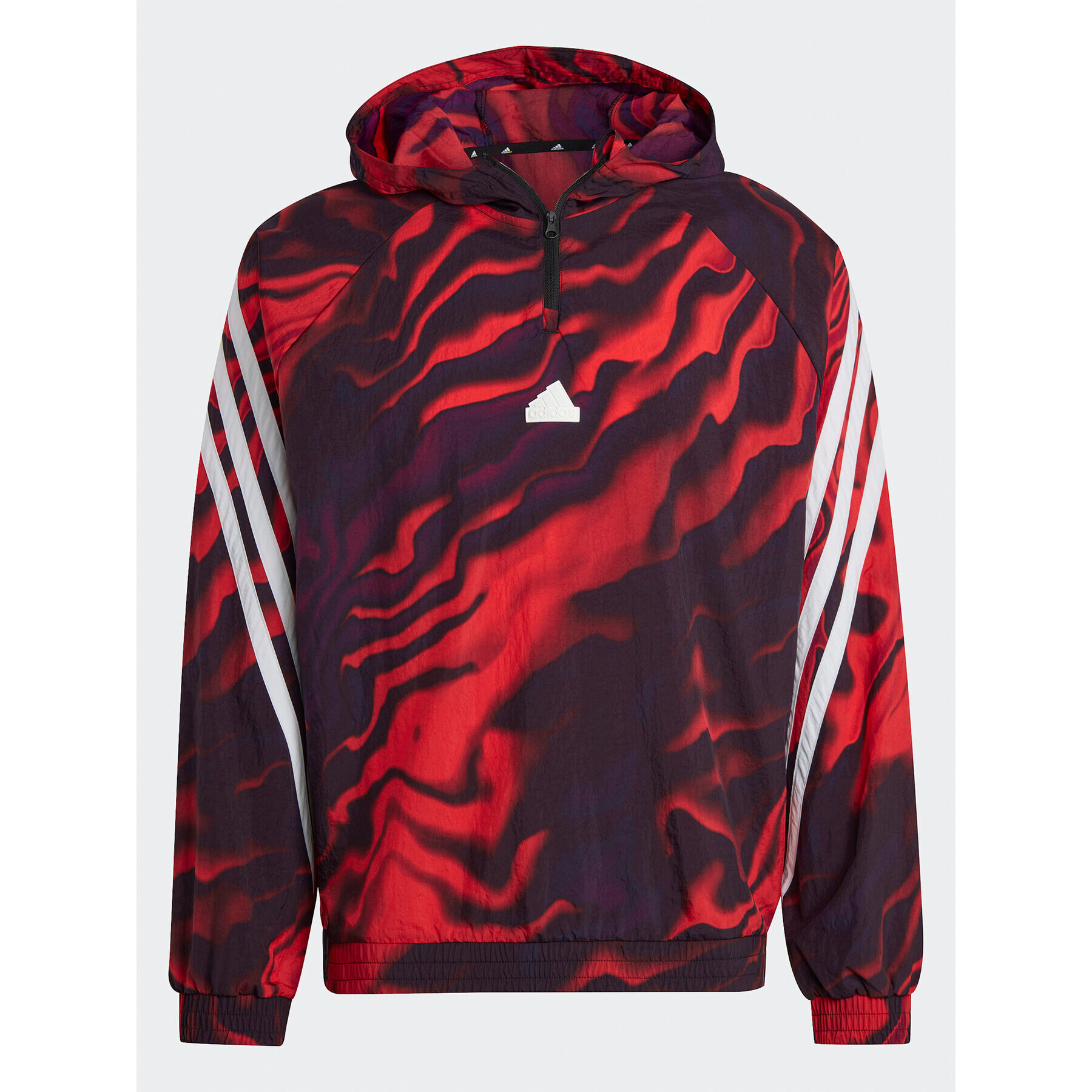 adidas Bluză Future Icons Allover Print Hoodie IC3708 Roșu Loose Fit - Pled.ro