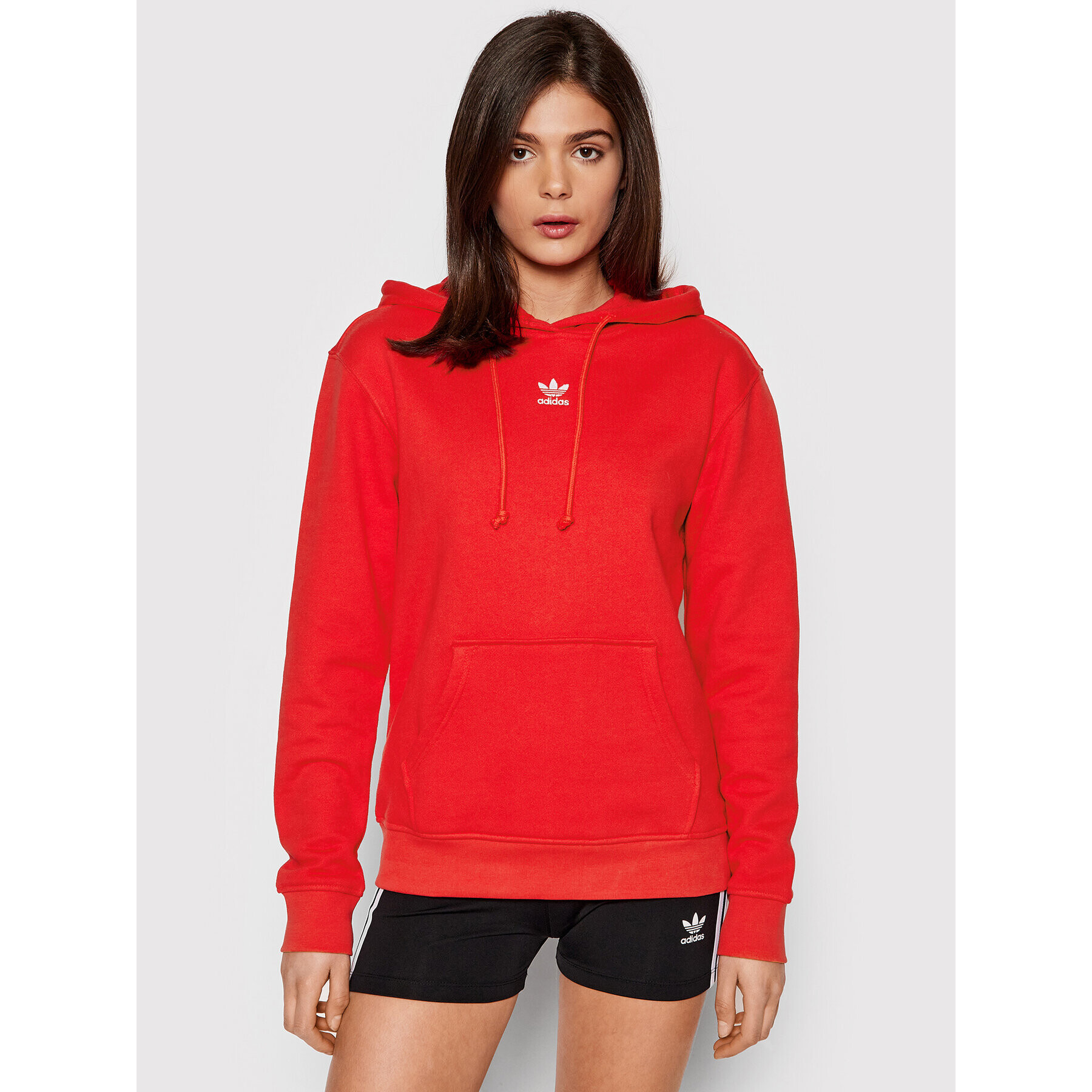 adidas Bluză Hoodie HF7508 Roșu Regular Fit - Pled.ro