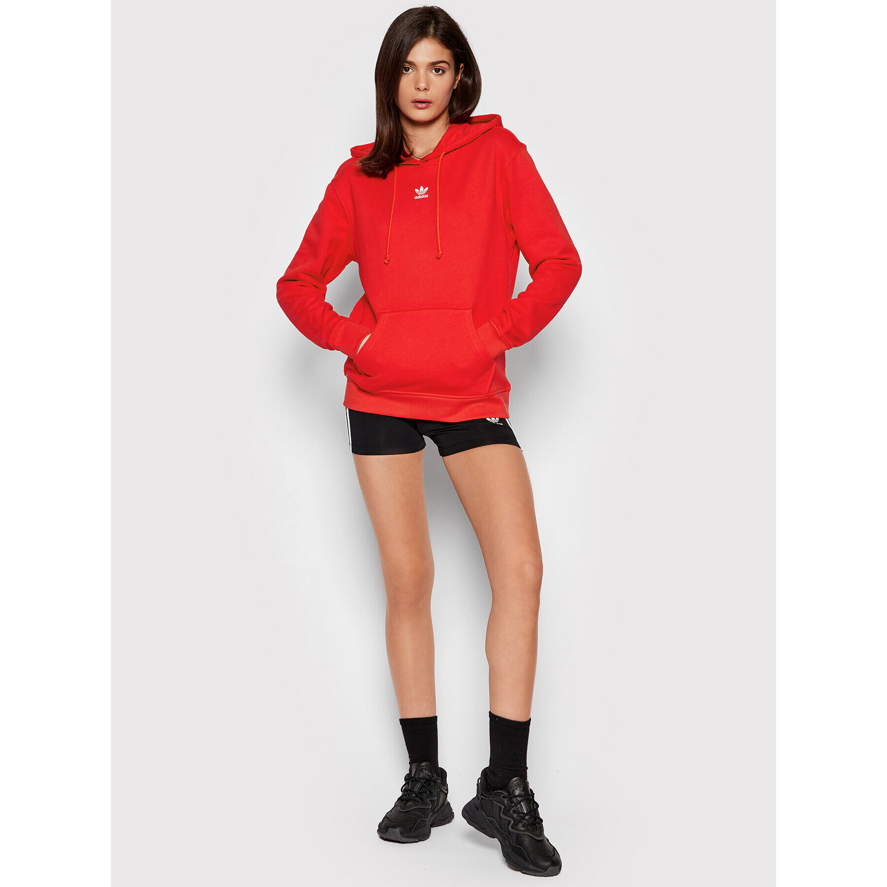 adidas Bluză Hoodie HF7508 Roșu Regular Fit - Pled.ro