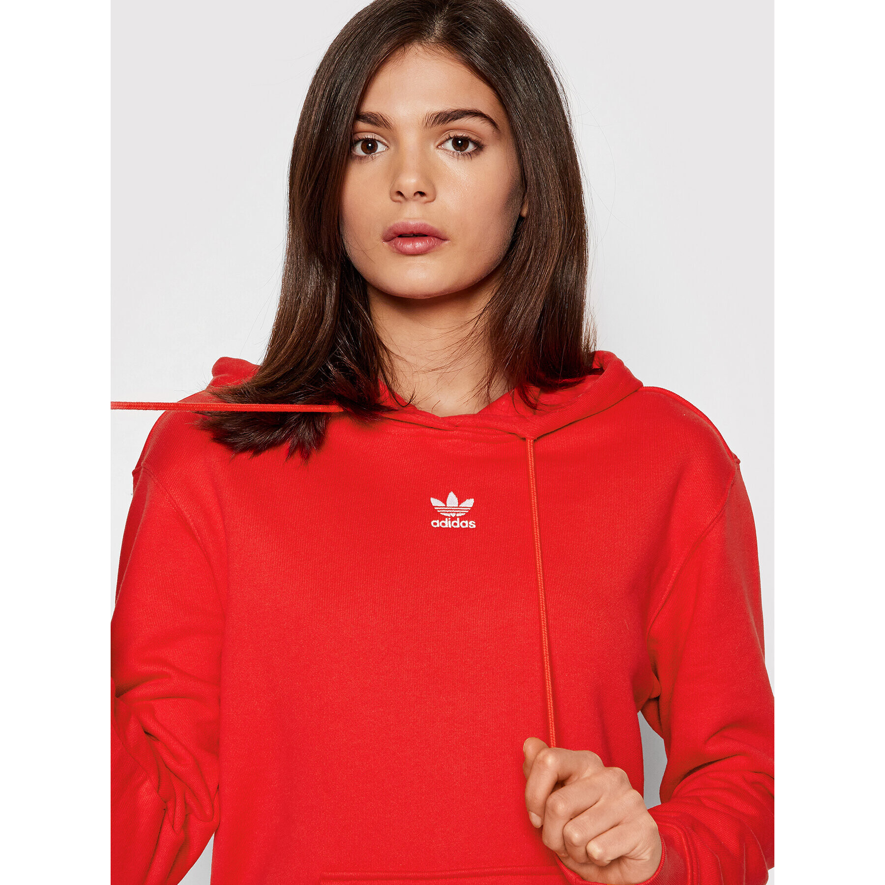 adidas Bluză Hoodie HF7508 Roșu Regular Fit - Pled.ro