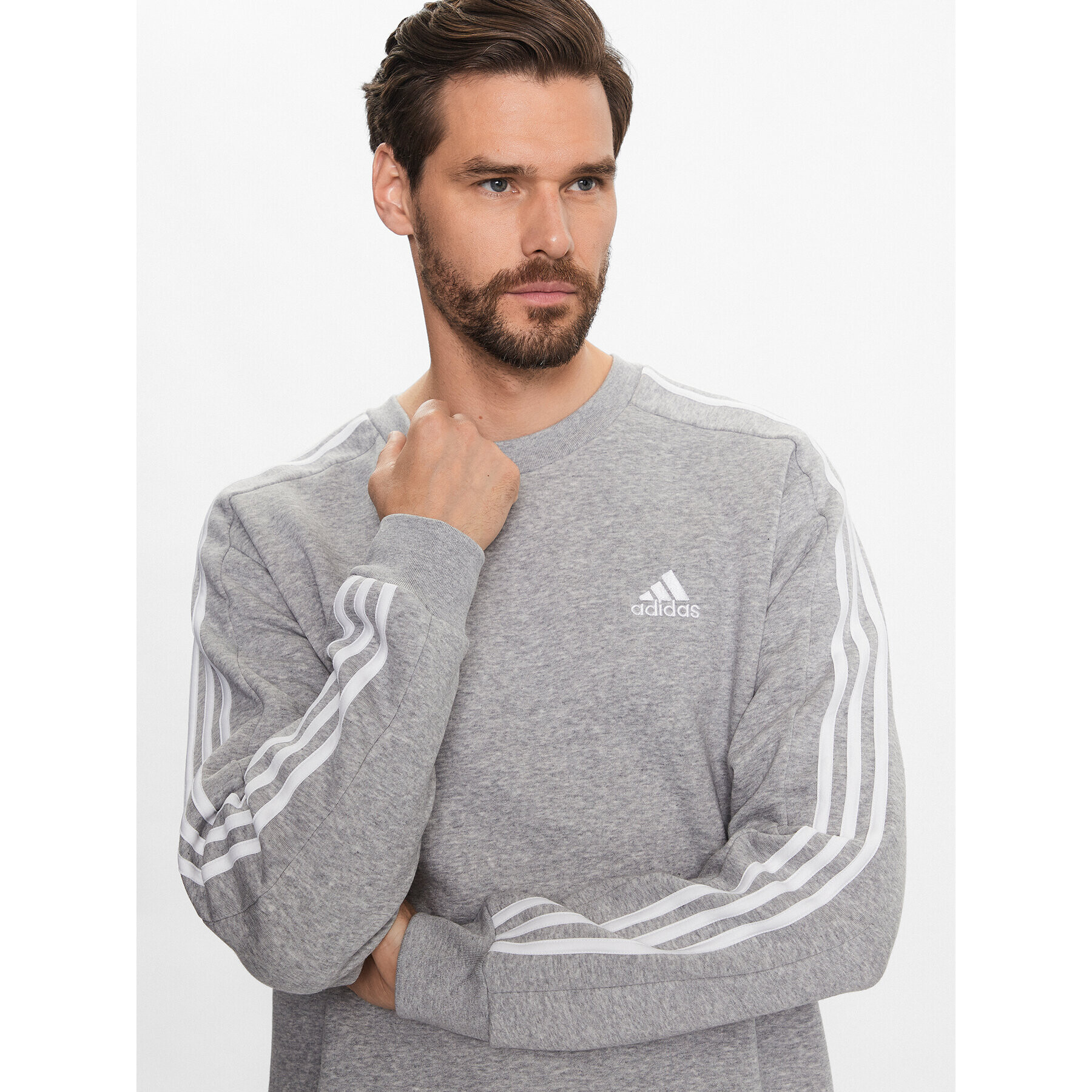 adidas Bluză Essentials IJ6470 Gri Regular Fit - Pled.ro