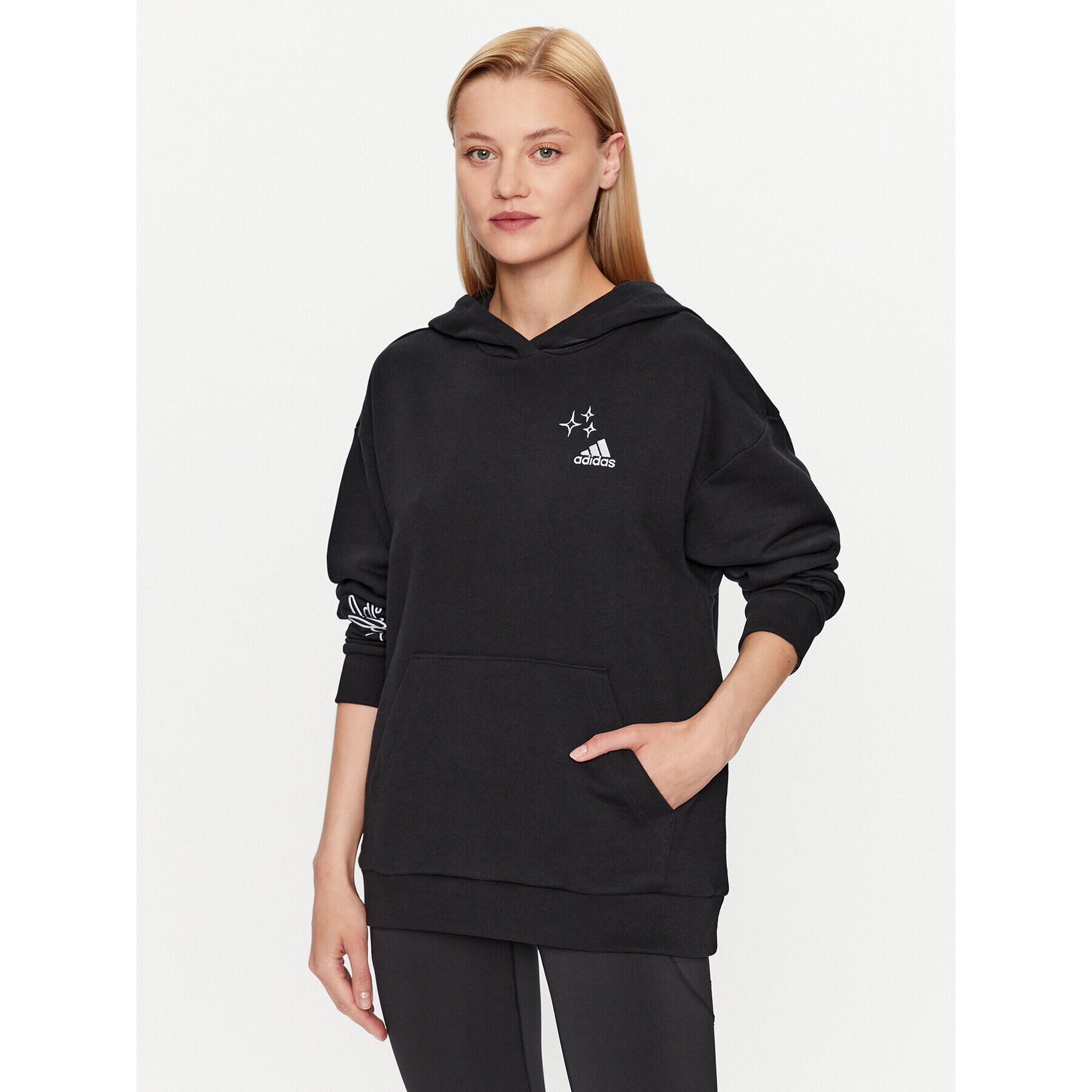 adidas Bluză IJ8774 Negru Loose Fit - Pled.ro