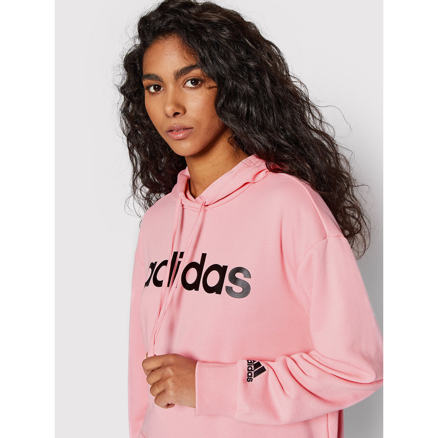 adidas Bluză Linear Ov HD1754 Roz Loose Fit - Pled.ro