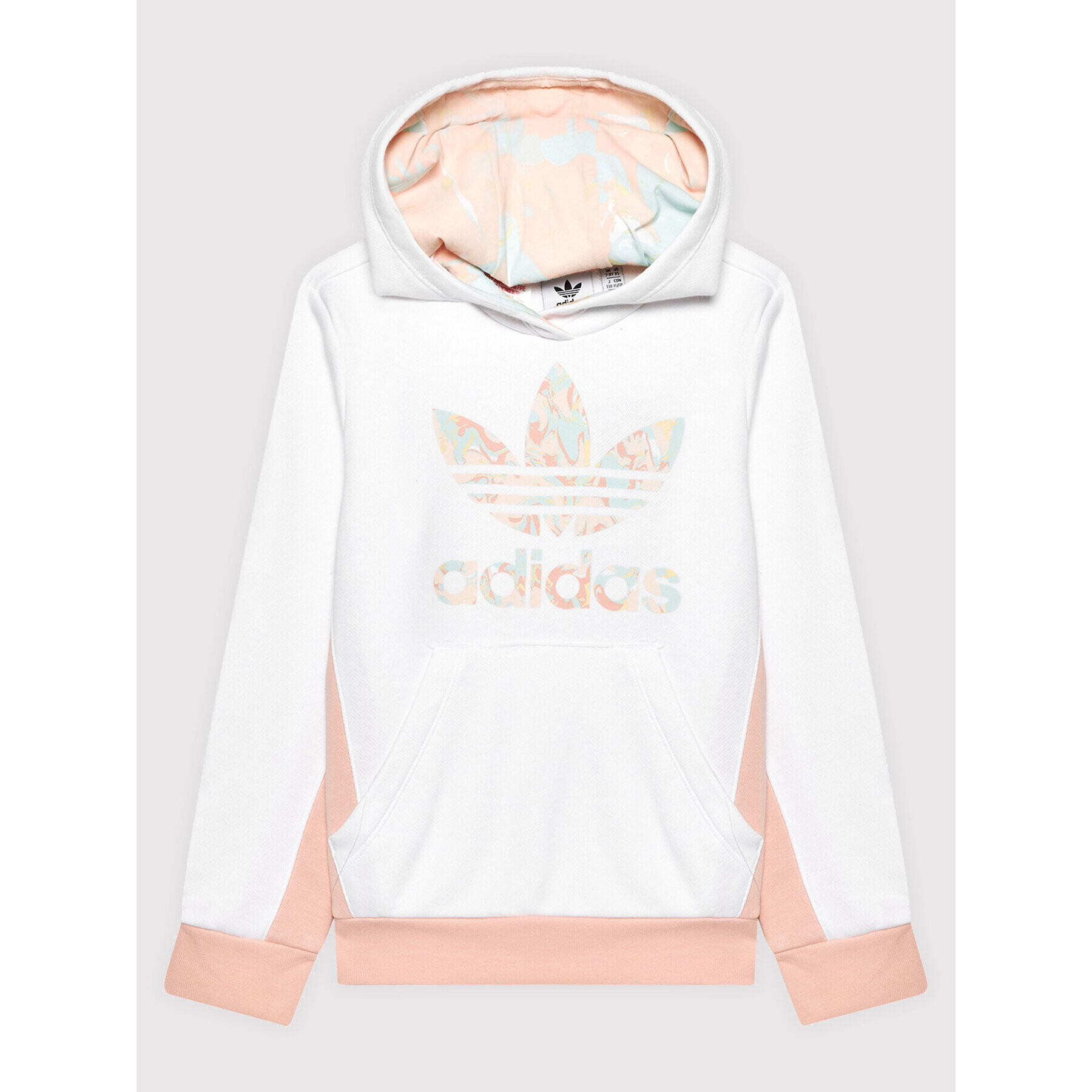 adidas Bluză Marble Logo Graphic Print H22628 Alb Regular Fit - Pled.ro