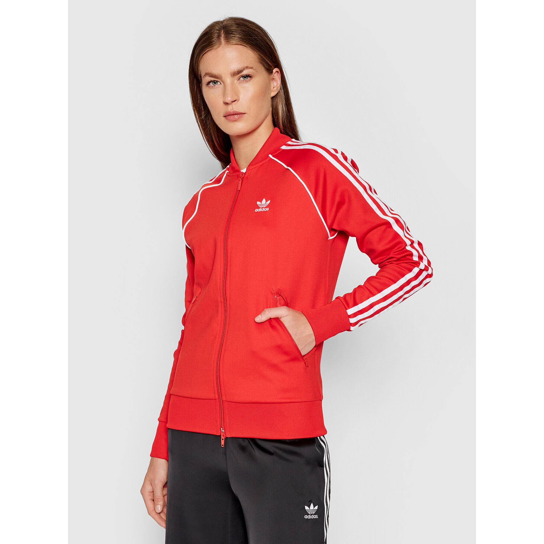 adidas Bluză Primeblue Sst Track H18189 Roșu Regular Fit - Pled.ro