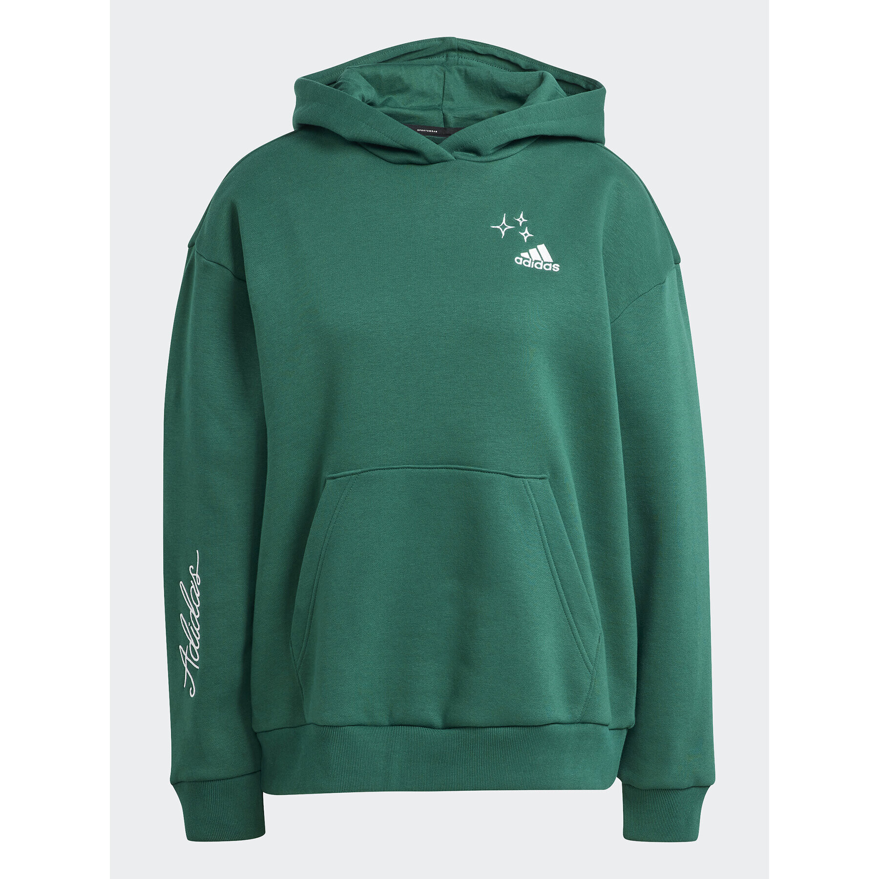 adidas Bluză Scribble Embroidery IJ8738 Verde Loose Fit - Pled.ro