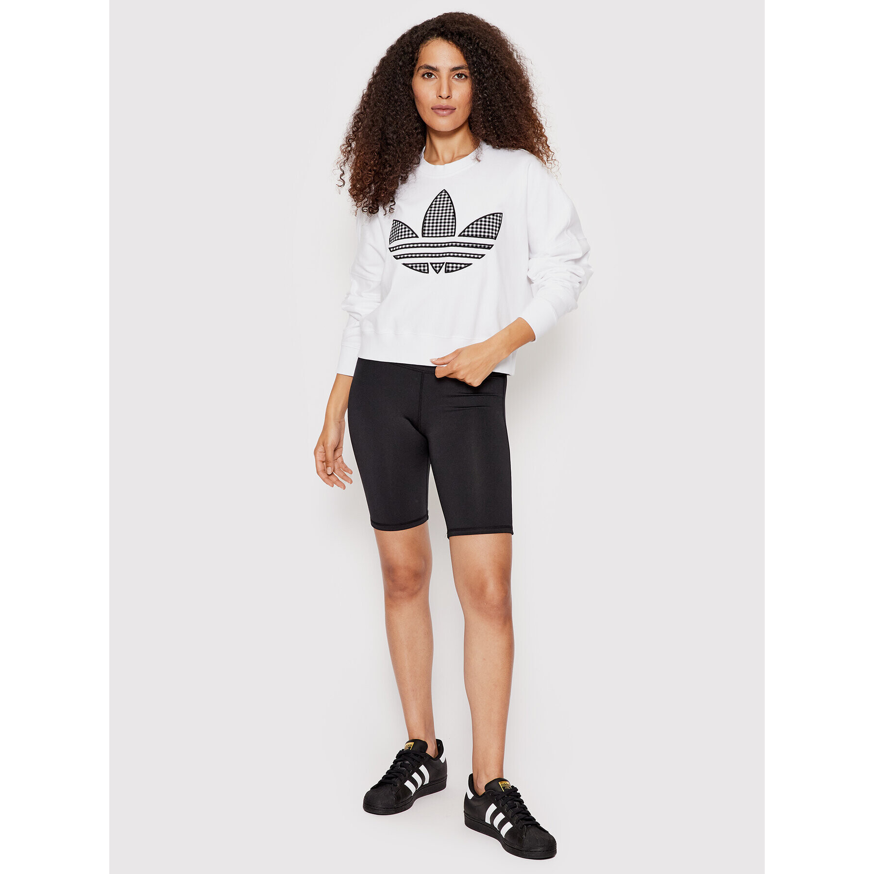 adidas Bluză Trefoil Application HB9443 Alb Loose Fit - Pled.ro