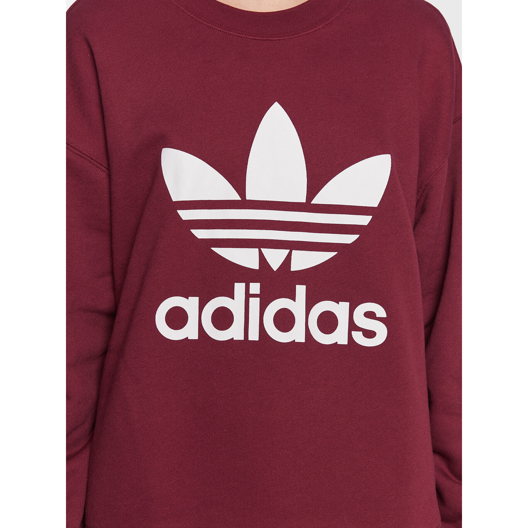 adidas Bluză Trefoil Crew Sweatshirt IB7429 Roșu Regular Fit - Pled.ro