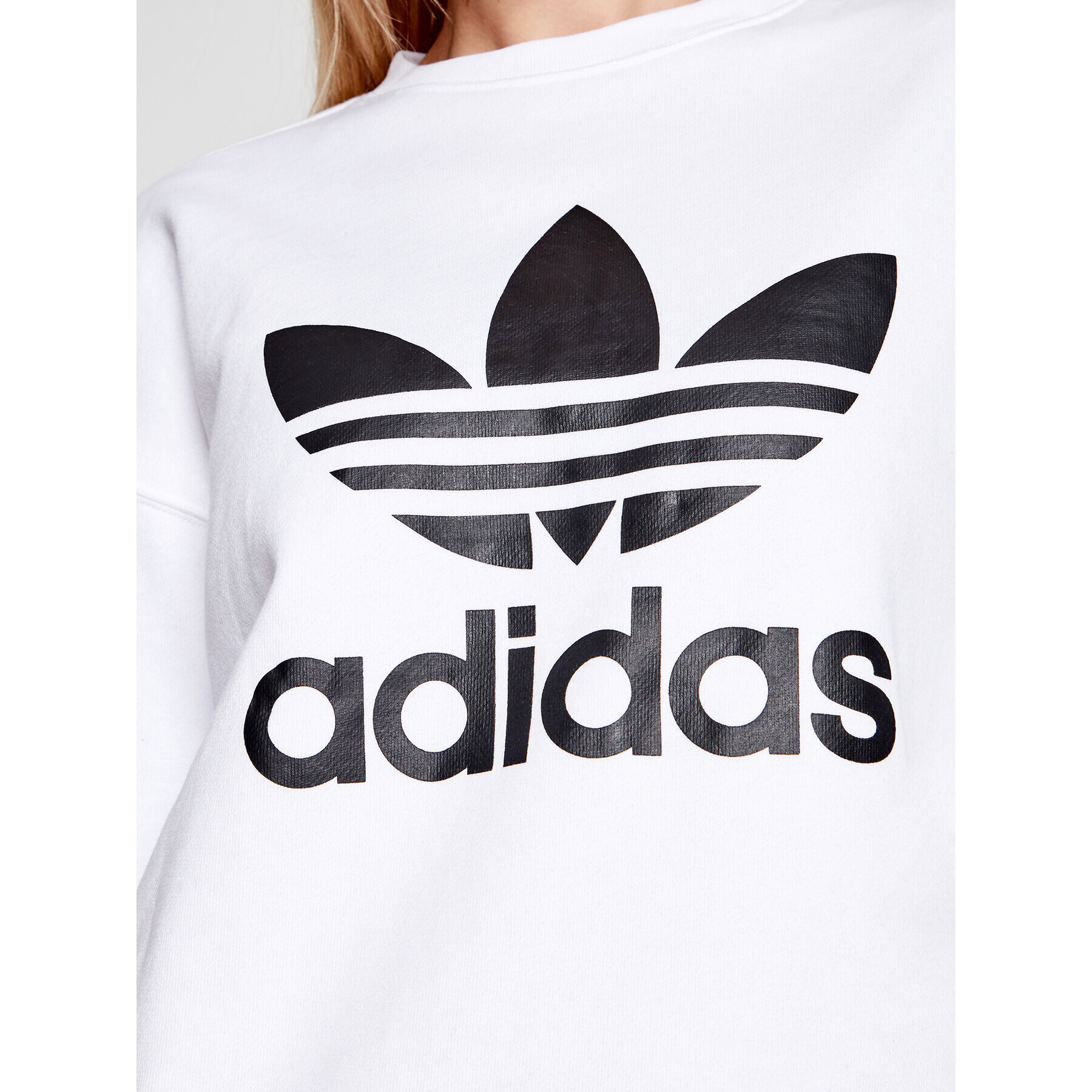 adidas Bluză Trefoil GN2961 Alb Regular Fit - Pled.ro