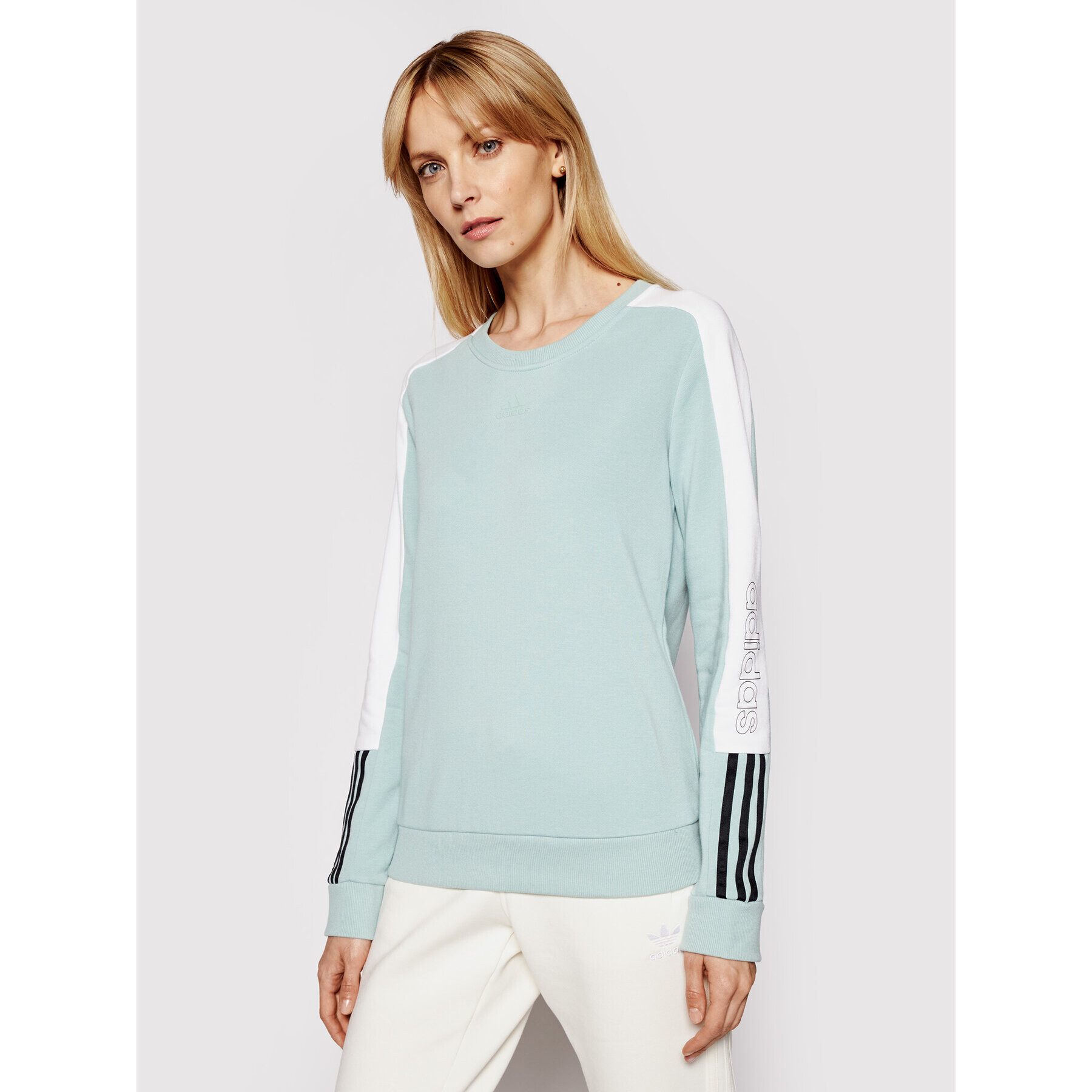 adidas Performance adidas Bluză W Cb Lin Swt GL1443 Verde Regular Fit - Pled.ro