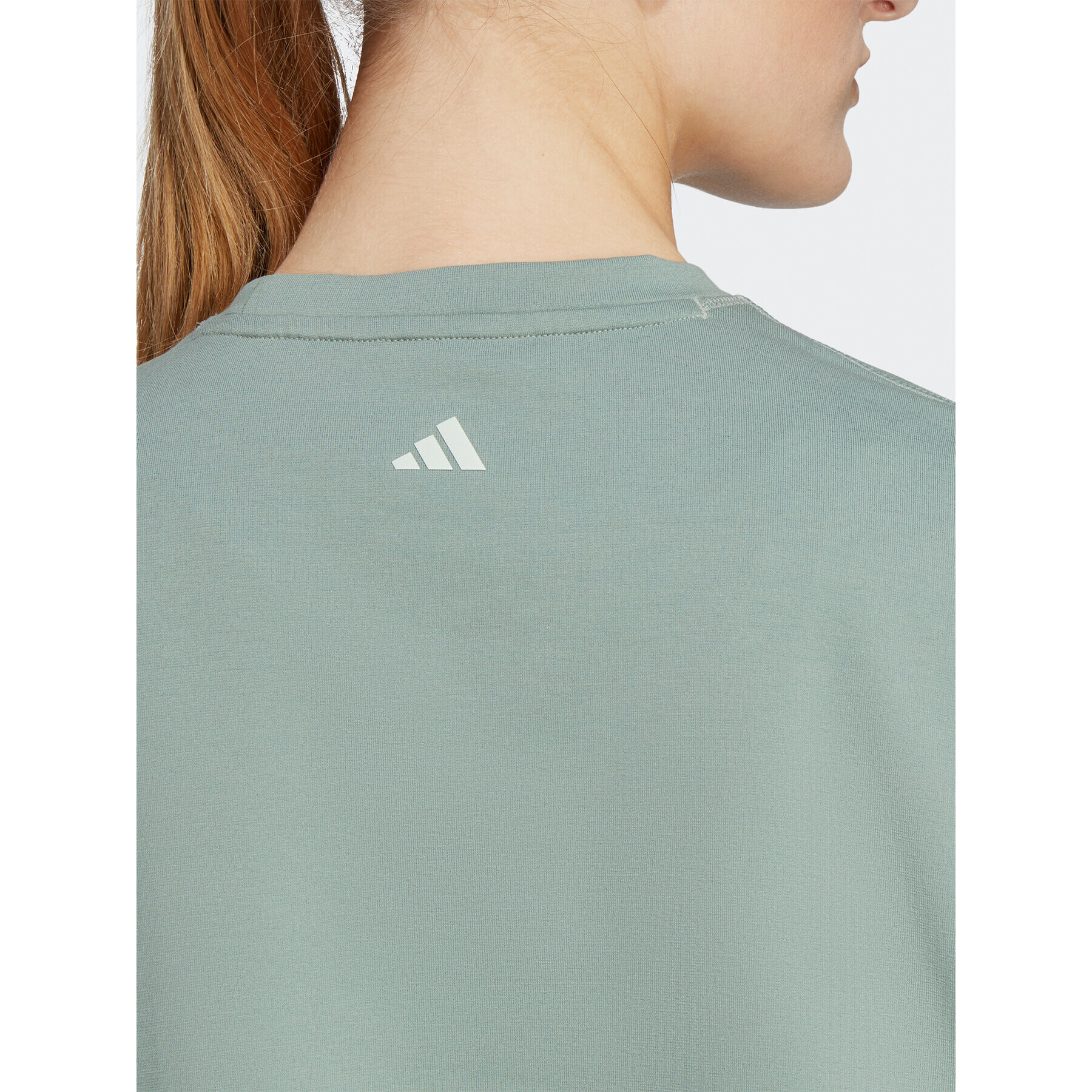 adidas Bluză Yoga Studio Crop Sweatshirt HR5086 Verde Loose Fit - Pled.ro