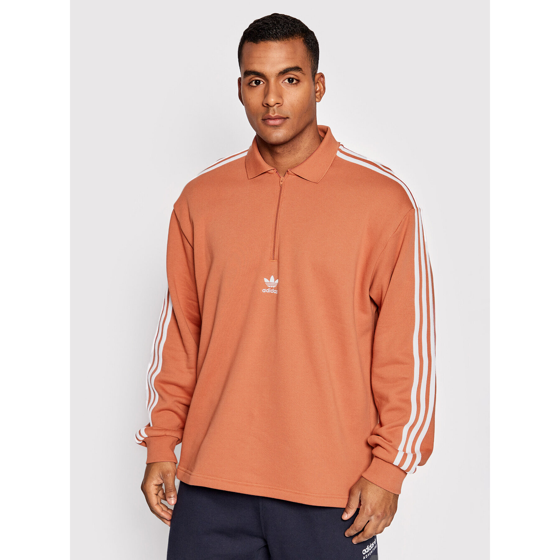 adidas Bluză adicolor 3-Stripes HK7427 Portocaliu Loose Fit - Pled.ro