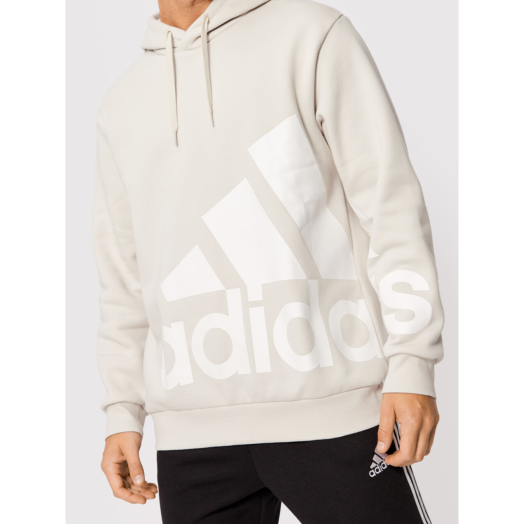 adidas Bluză Essentials Giant Logo Fleece HL6928 Bej Loose Fit - Pled.ro