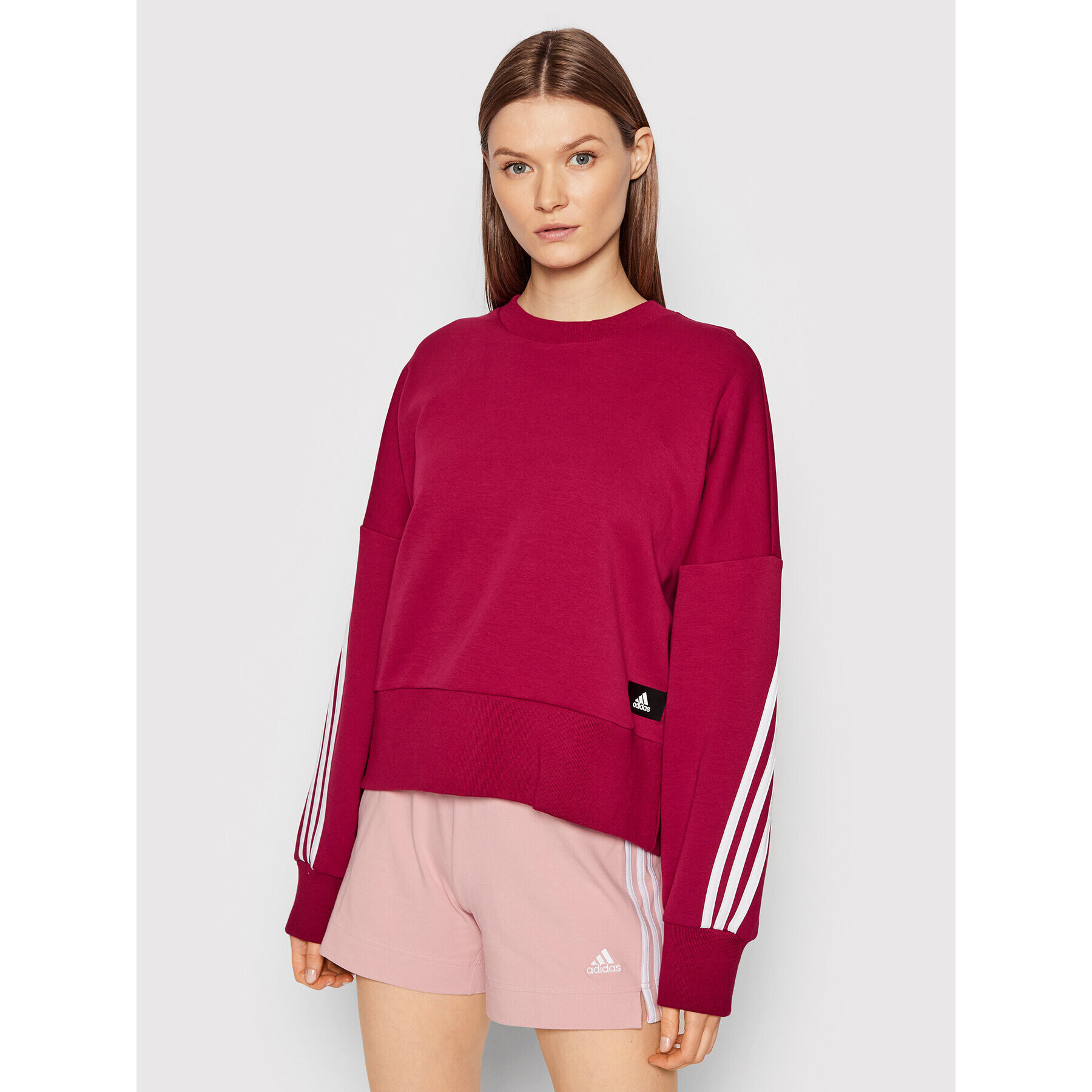 adidas Performance Canadian Classics Bluză Crew HD8996 Vișiniu Loose Fit - Pled.ro