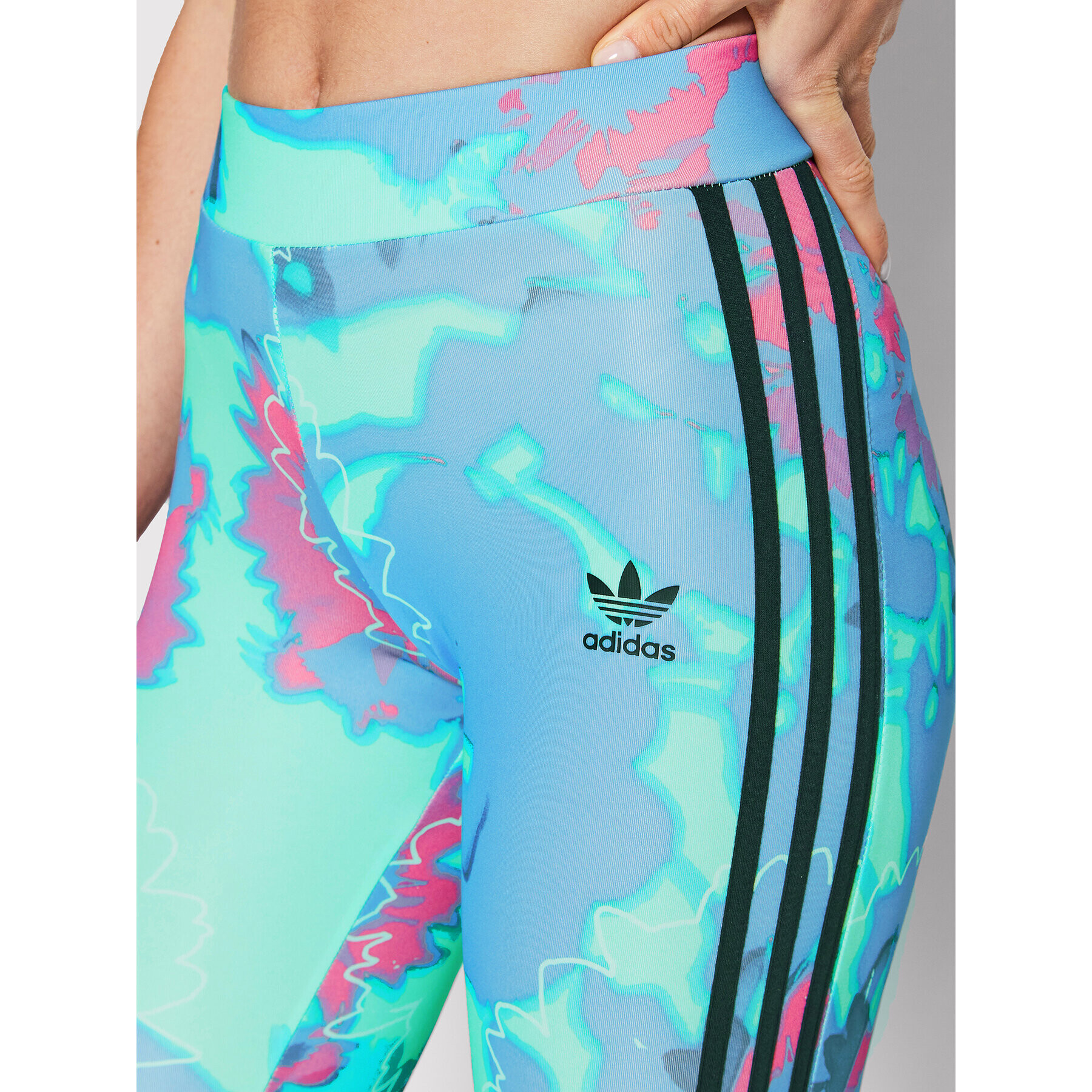 adidas Colanți Sunflower Graphic HC4588 Albastru Slim Fit - Pled.ro