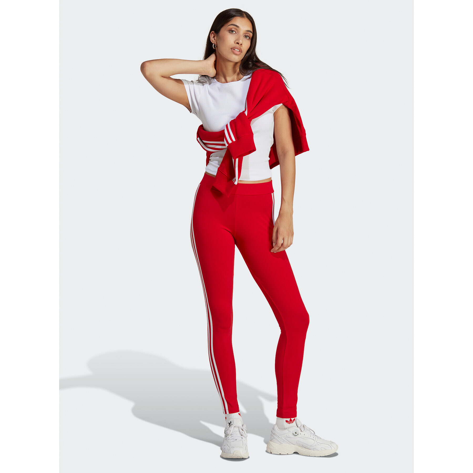 adidas Colanți Adicolor Classics 3-Stripes Leggings IB7382 Roșu - Pled.ro