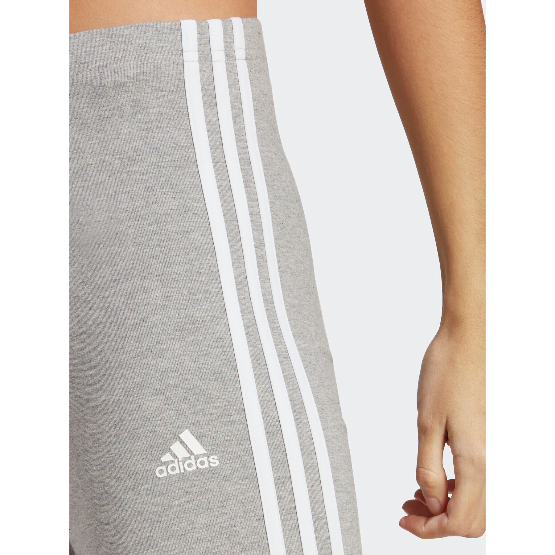 adidas Colanți Essentials 3-Stripes High-Waisted Single Jersey Leggings IC7152 Gri - Pled.ro