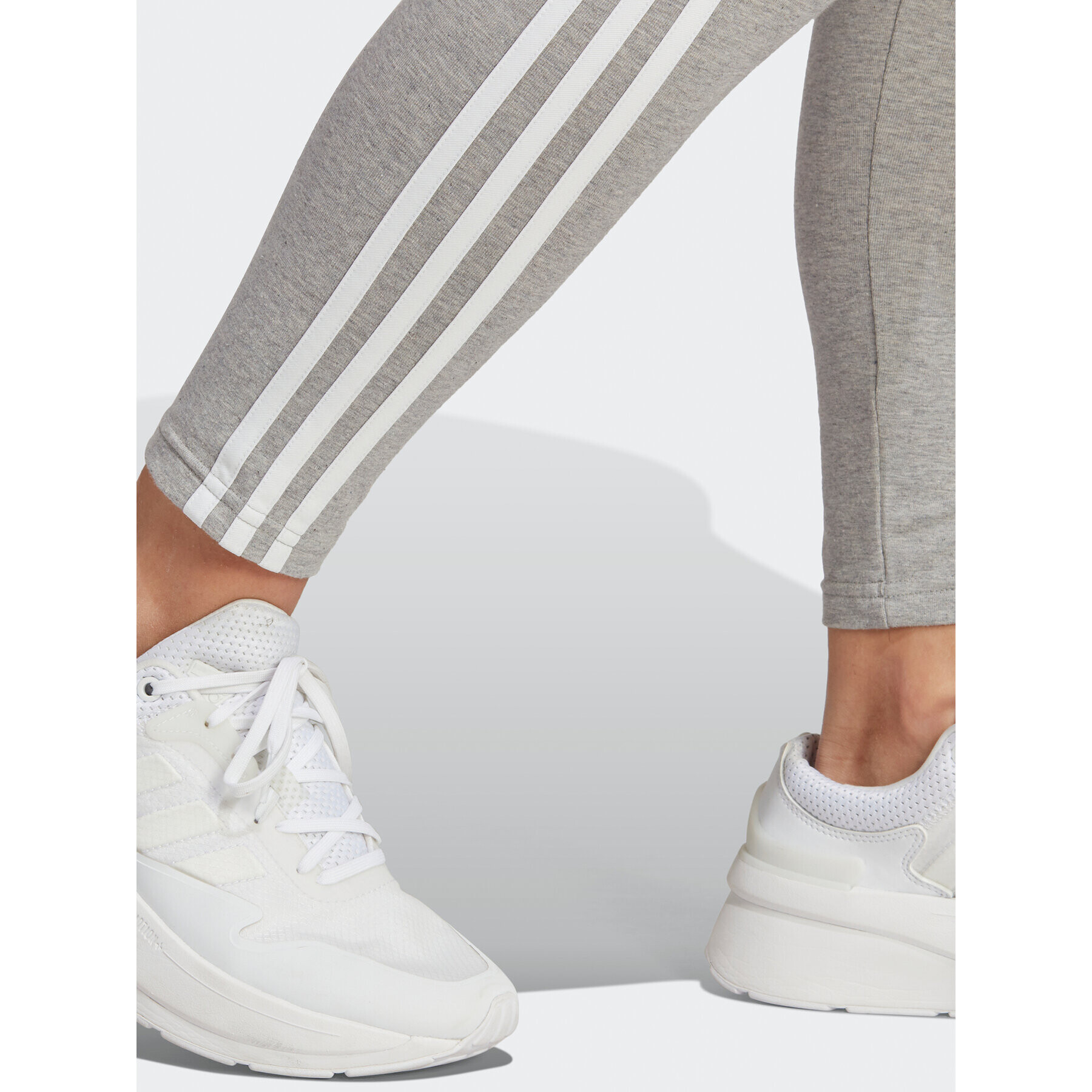 adidas Colanți Essentials 3-Stripes High-Waisted Single Jersey Leggings IC7152 Gri - Pled.ro