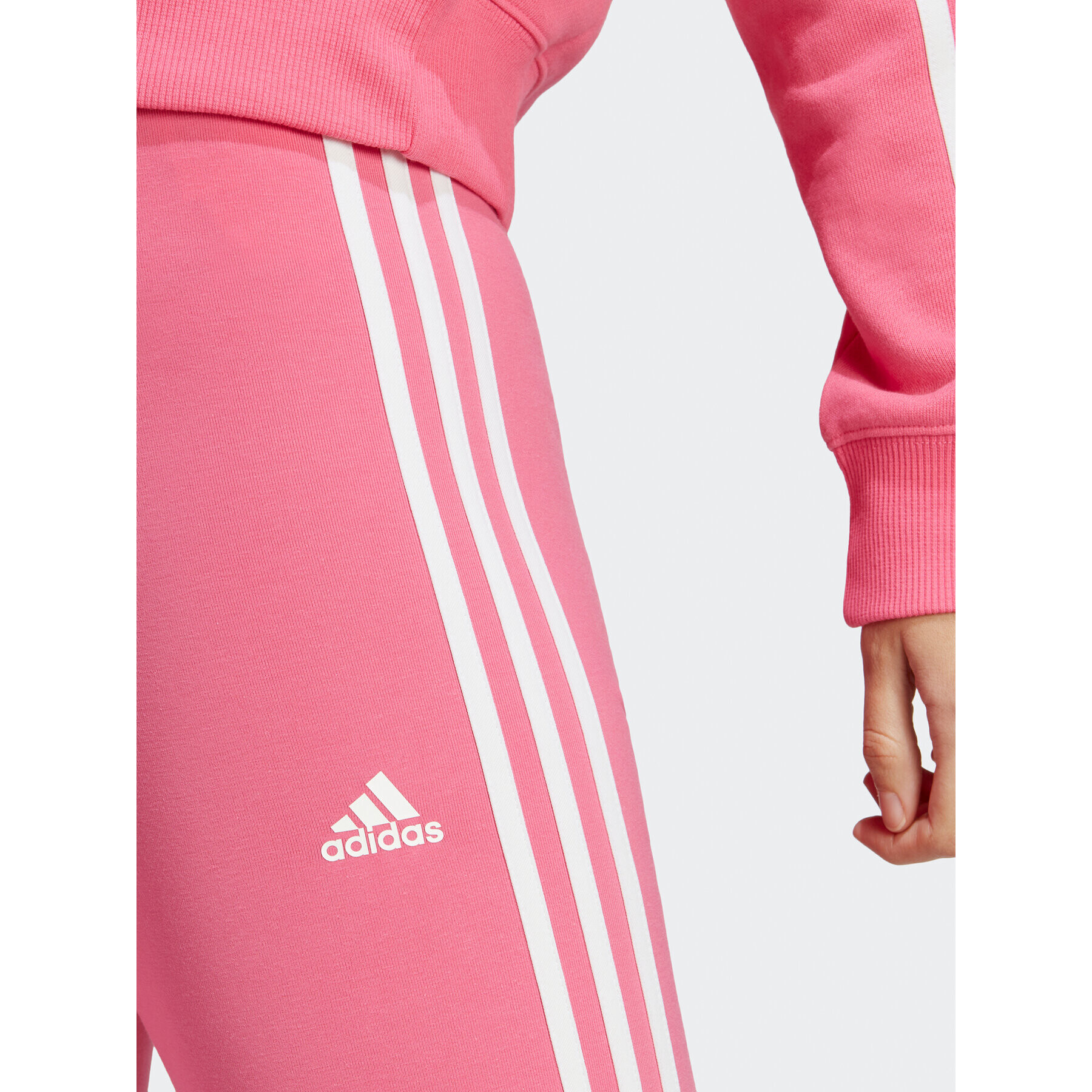 adidas Colanți Essentials 3-Stripes High-Waisted Single Jersey Leggings IC7154 Roz - Pled.ro