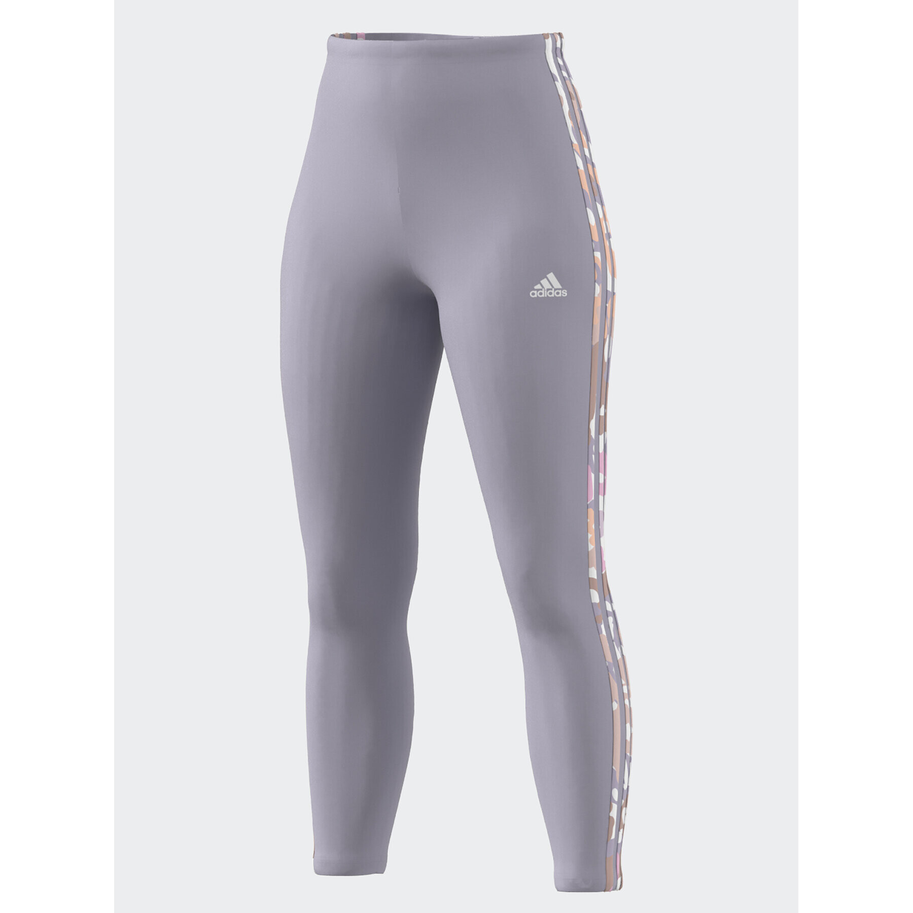 adidas Colanți Essentials 3-Stripes High-Waisted Single Jersey Leggings IC9895 Violet - Pled.ro