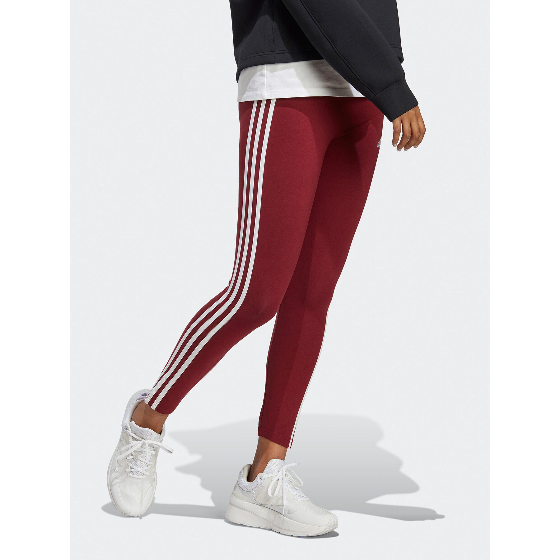 adidas Colanți Essentials 3-Stripes High-Waisted Single Jersey Leggings IC9903 Roșu - Pled.ro