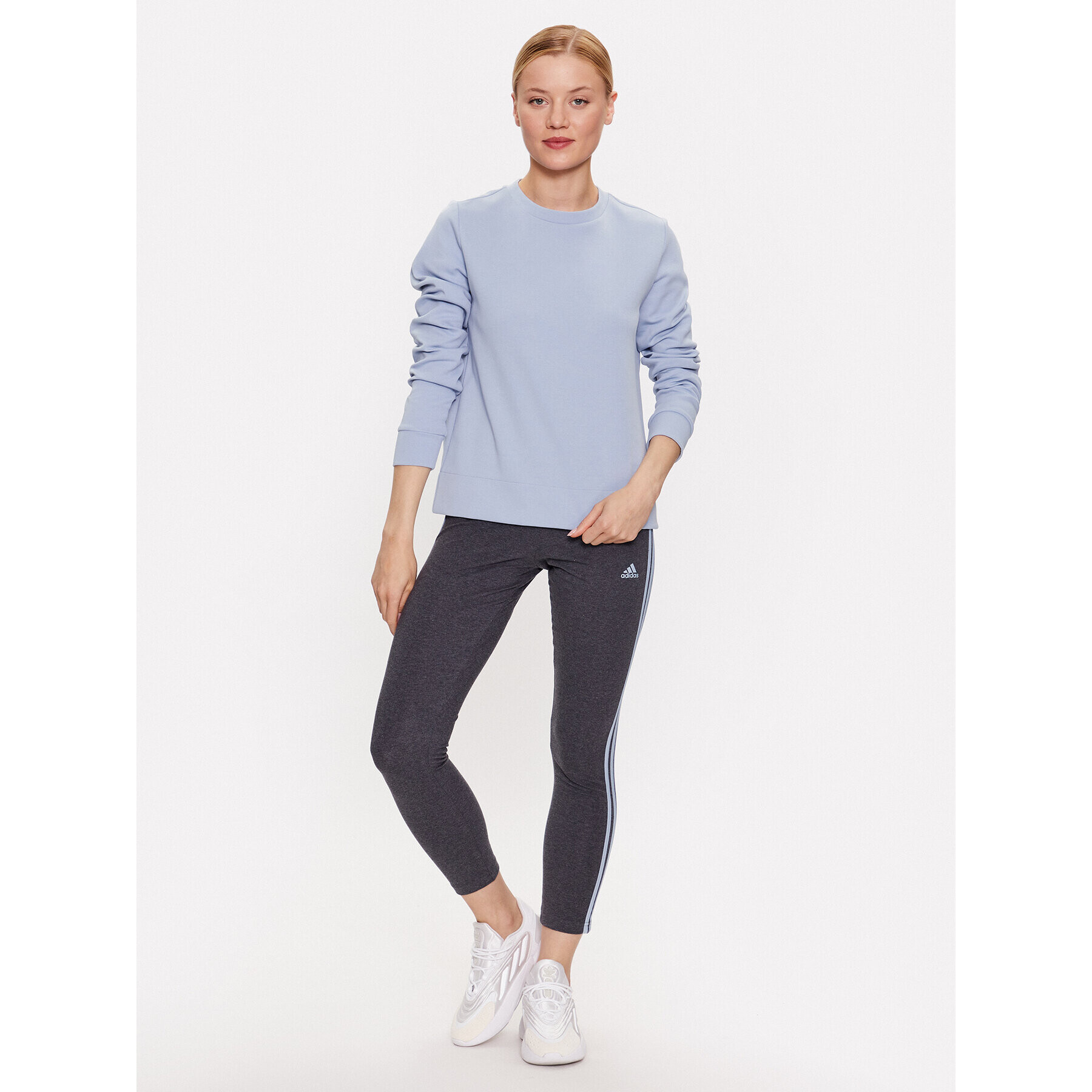 adidas Colanți Essentials 3-Stripes High-Waisted Single Jersey Leggings IL3310 Gri - Pled.ro