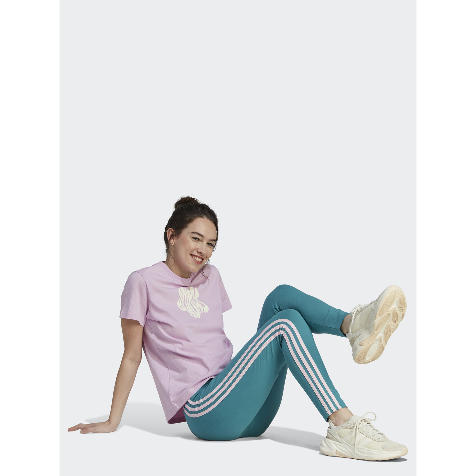 adidas Colanți Essentials 3-Stripes High-Waisted Single Jersey Leggings IL3378 Turcoaz - Pled.ro