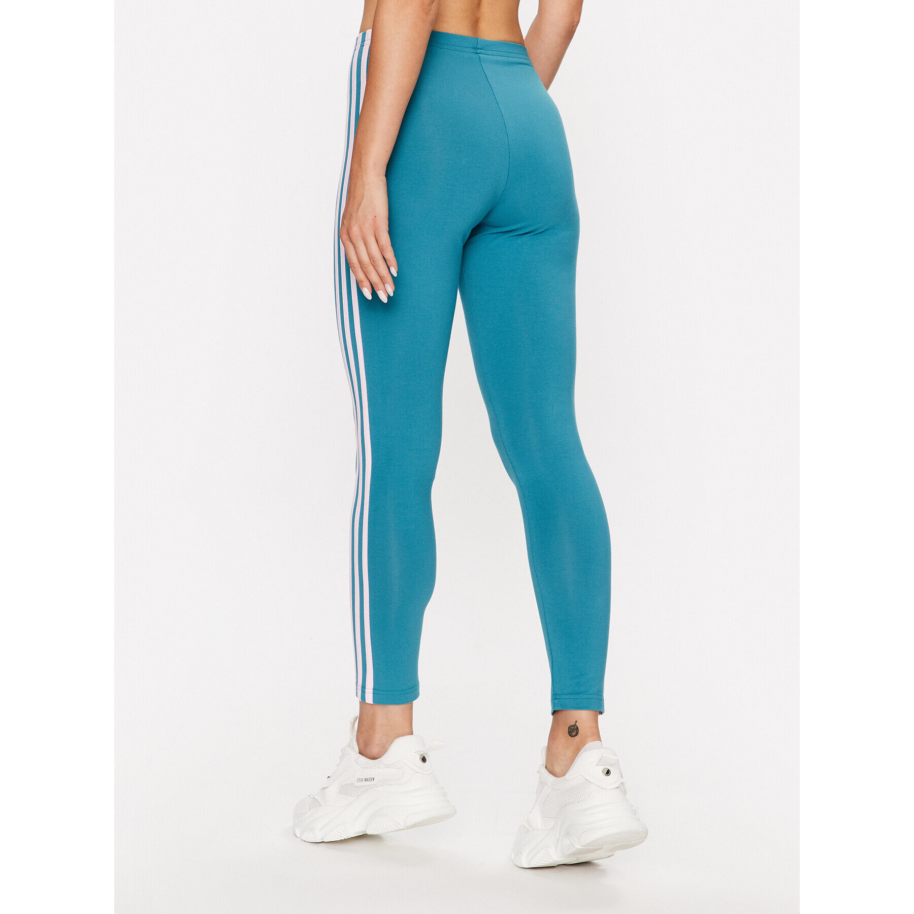 adidas Colanți Essentials 3-Stripes High-Waisted Single Jersey Leggings IL3378 Turcoaz - Pled.ro