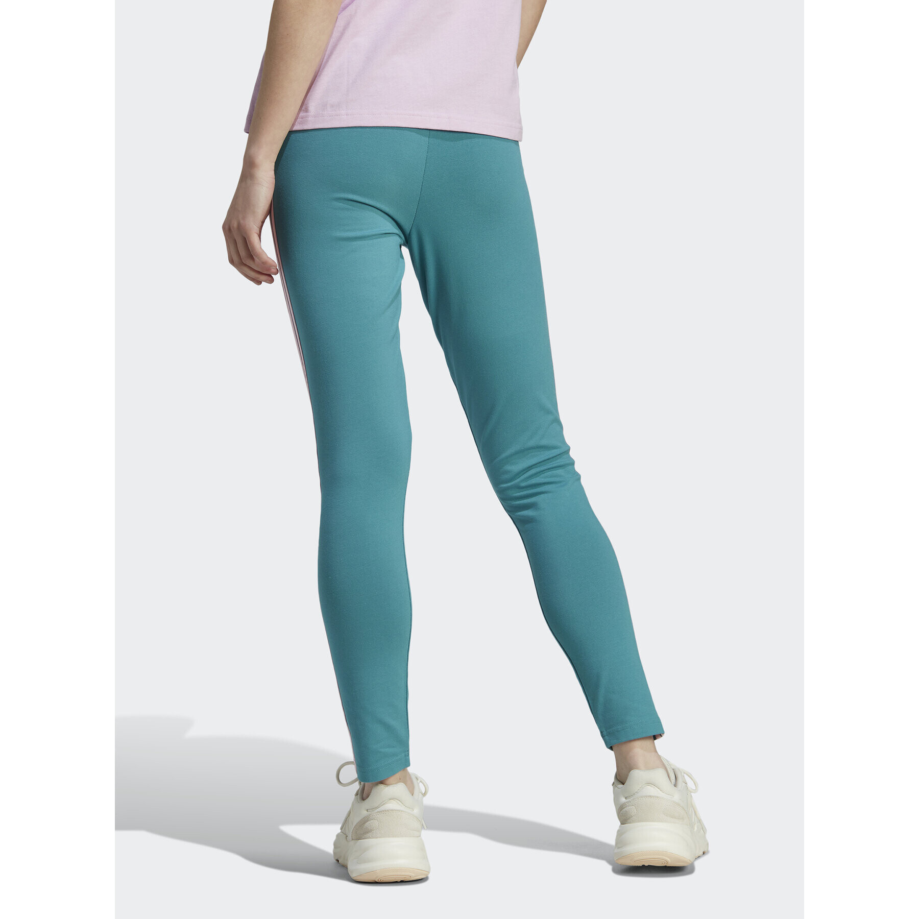 adidas Colanți Essentials 3-Stripes High-Waisted Single Jersey Leggings IL3378 Turcoaz - Pled.ro