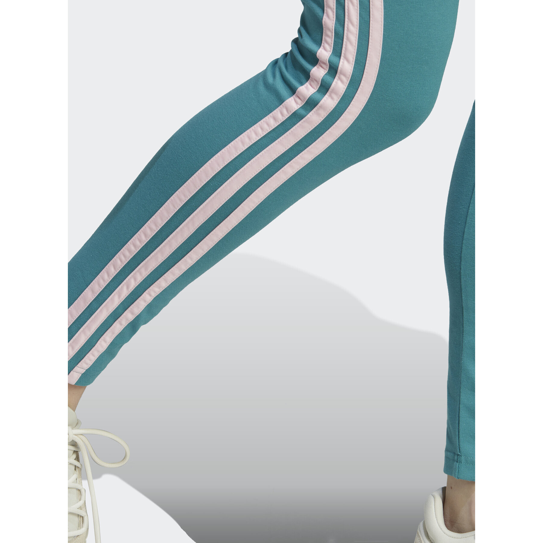 adidas Colanți Essentials 3-Stripes High-Waisted Single Jersey Leggings IL3378 Turcoaz - Pled.ro