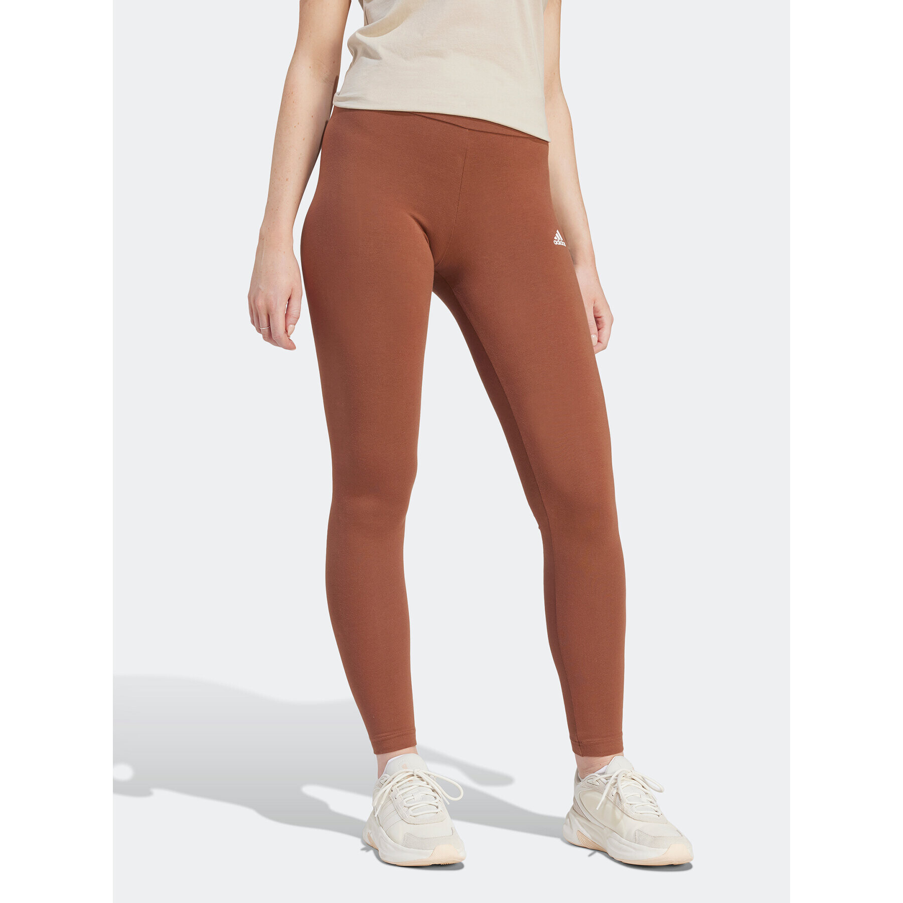 adidas Colanți ESSENTIALS HIGH-WAISTED LOGO IM2858 Maro Tight Fit - Pled.ro