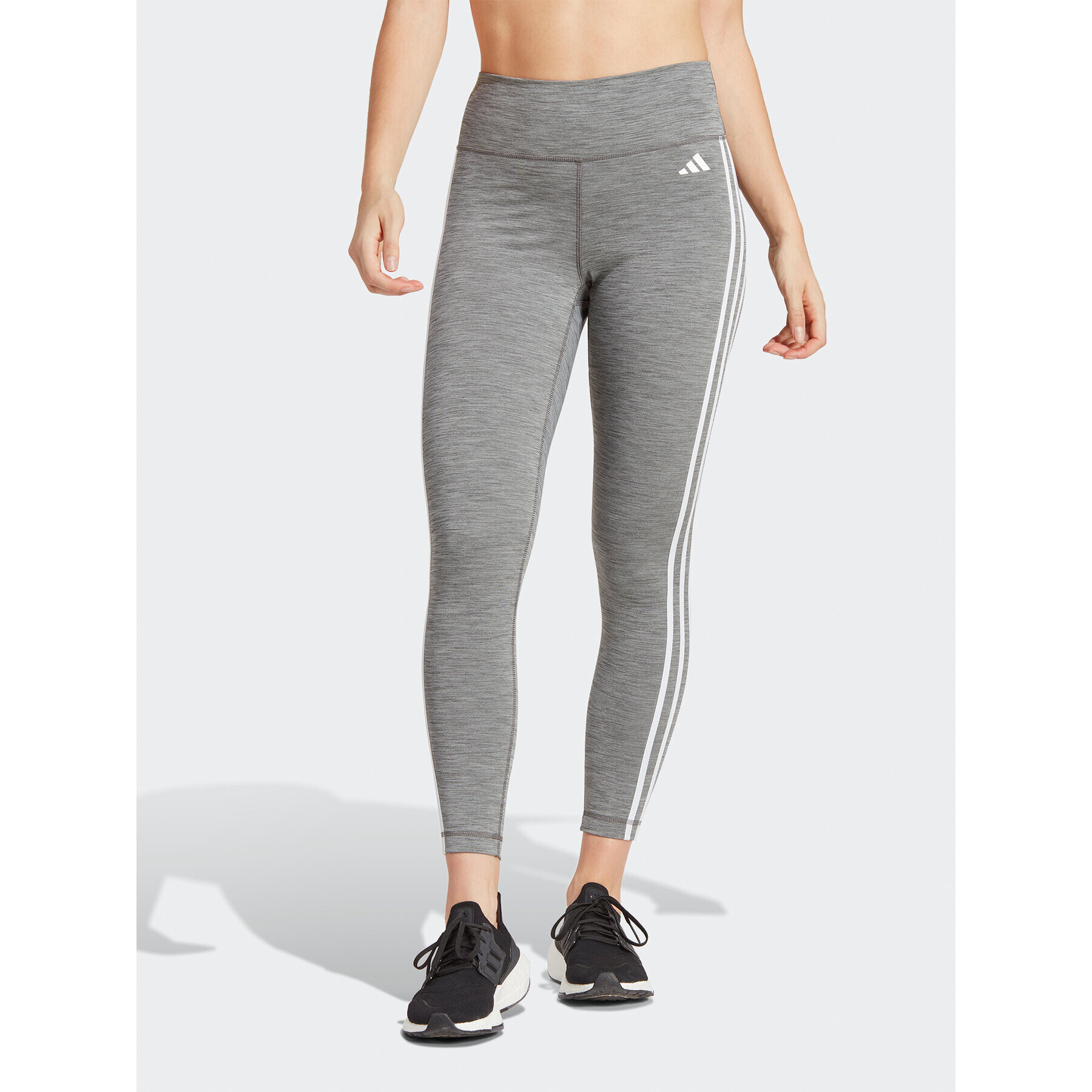 adidas Colanți Train Essentials 3-Stripes High-Waisted 7/8 Leggings IC8296 Gri - Pled.ro