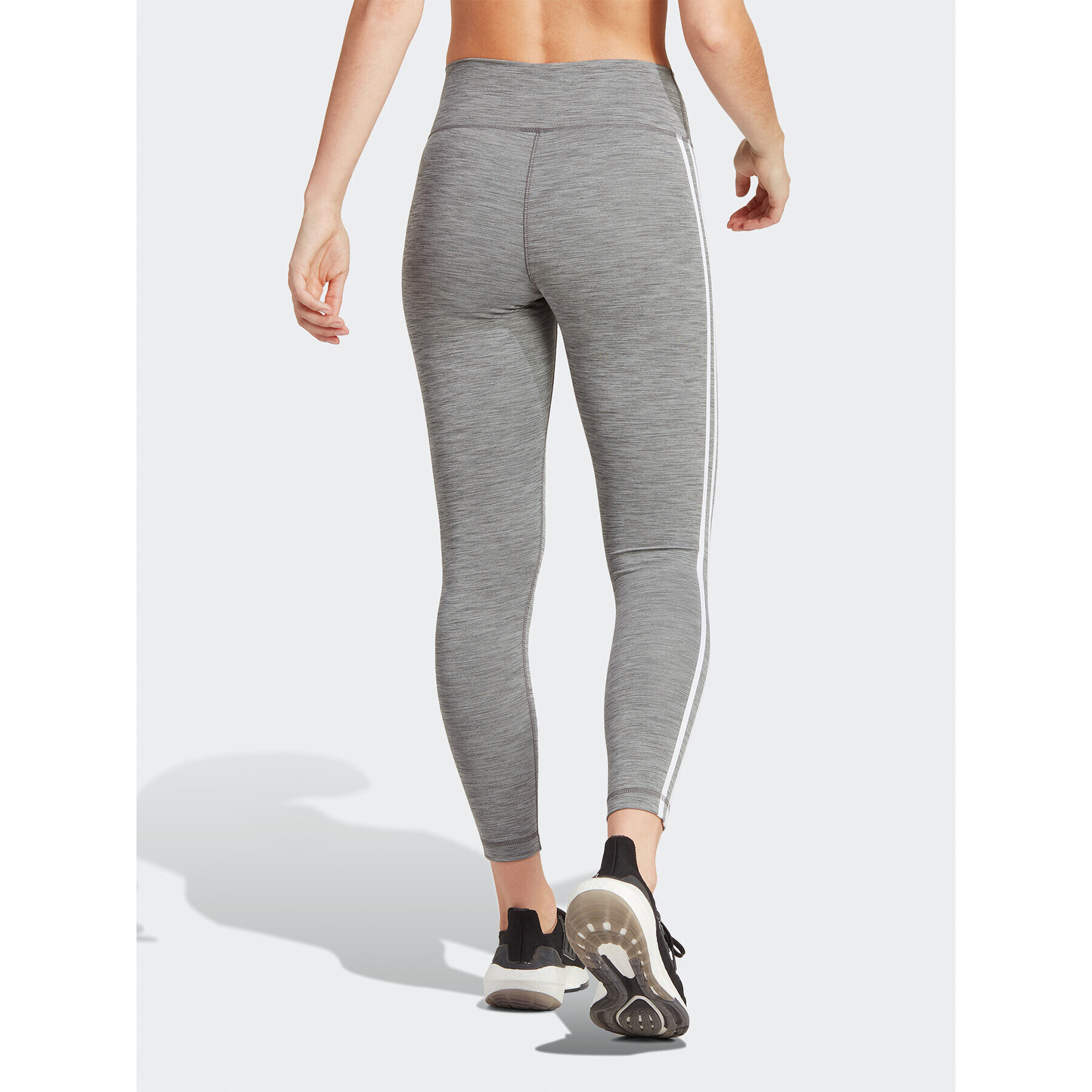 adidas Colanți Train Essentials 3-Stripes High-Waisted 7/8 Leggings IC8296 Gri - Pled.ro