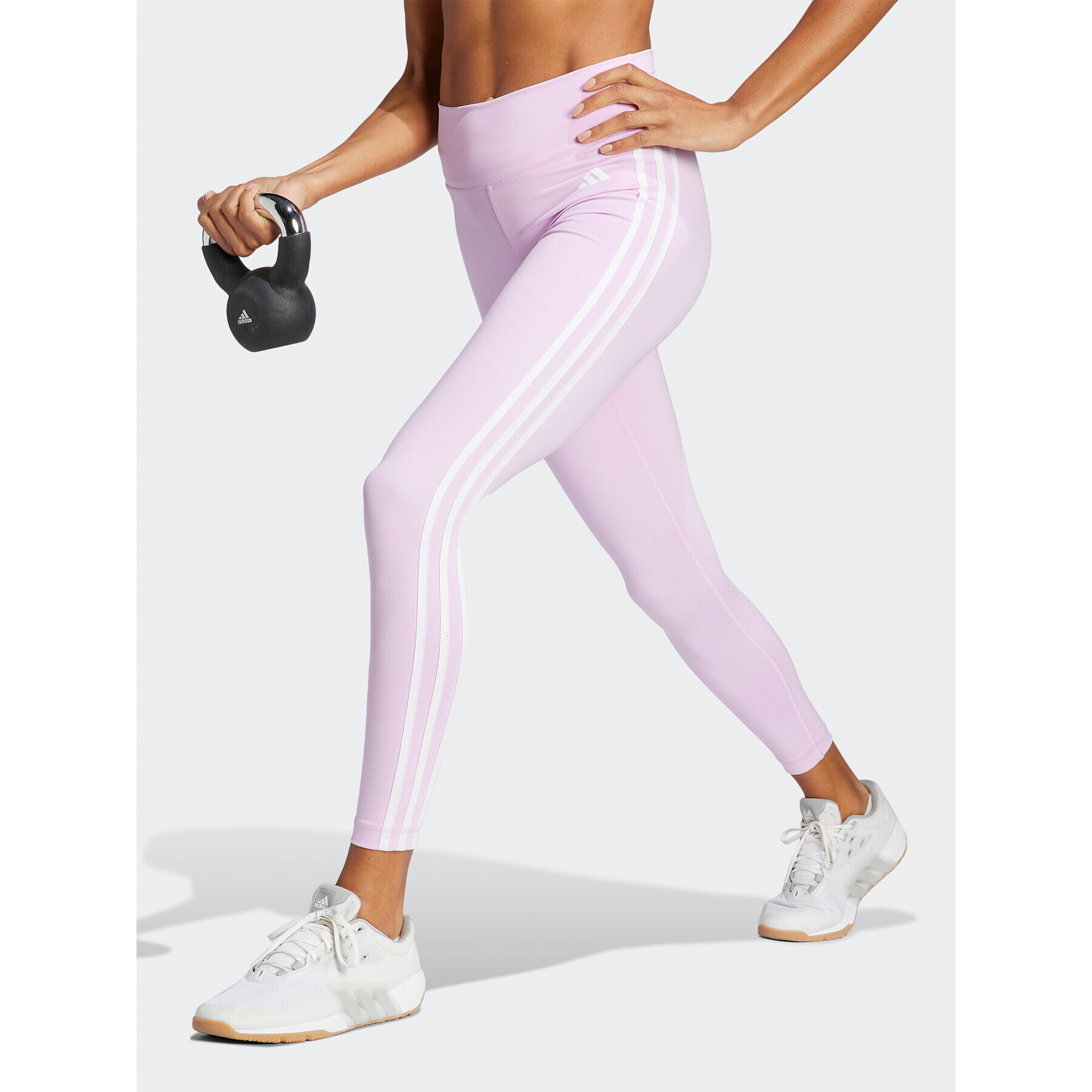 adidas Colanți Train Essentials 3-Stripes High-Waisted 7/8 Leggings IC8299 Violet - Pled.ro