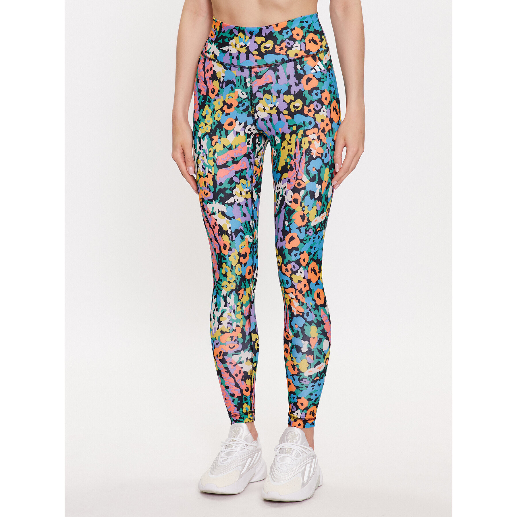 adidas Colanți Train Essentials Printed High-Waisted 7/8 Leggings HT5431 Alb - Pled.ro